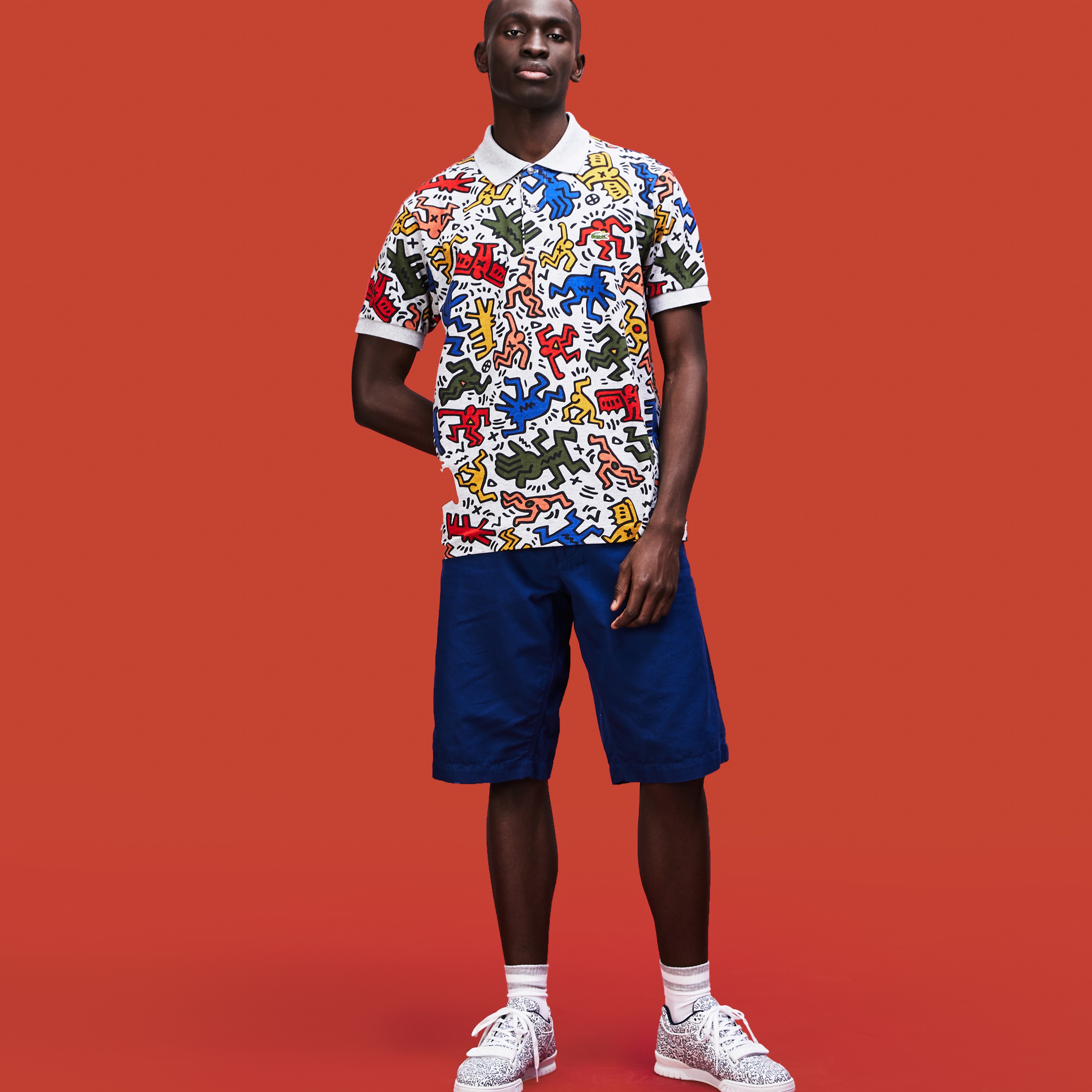Lacoste X Keith Haring Erkek Klasik Fit Renkli Polo