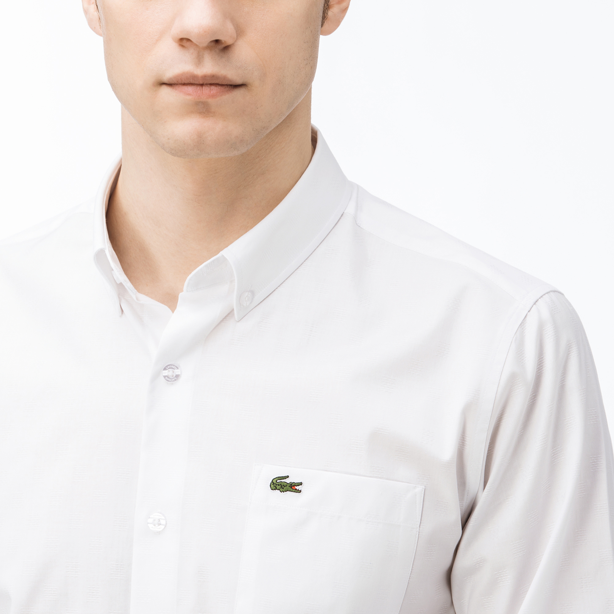 Lacoste Erkek Slim Fit Beyaz Gömlek