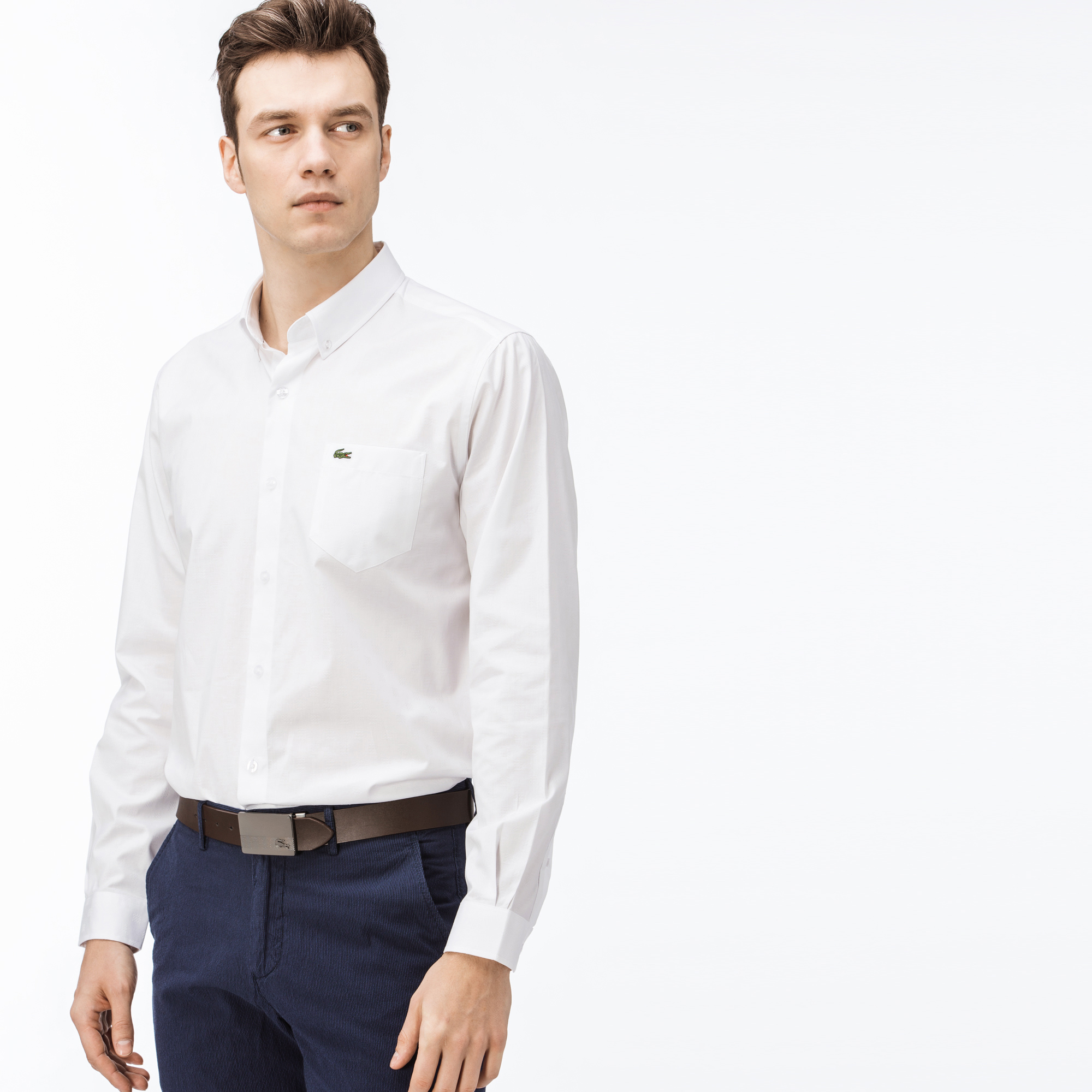 Lacoste Erkek Slim Fit Beyaz Gömlek