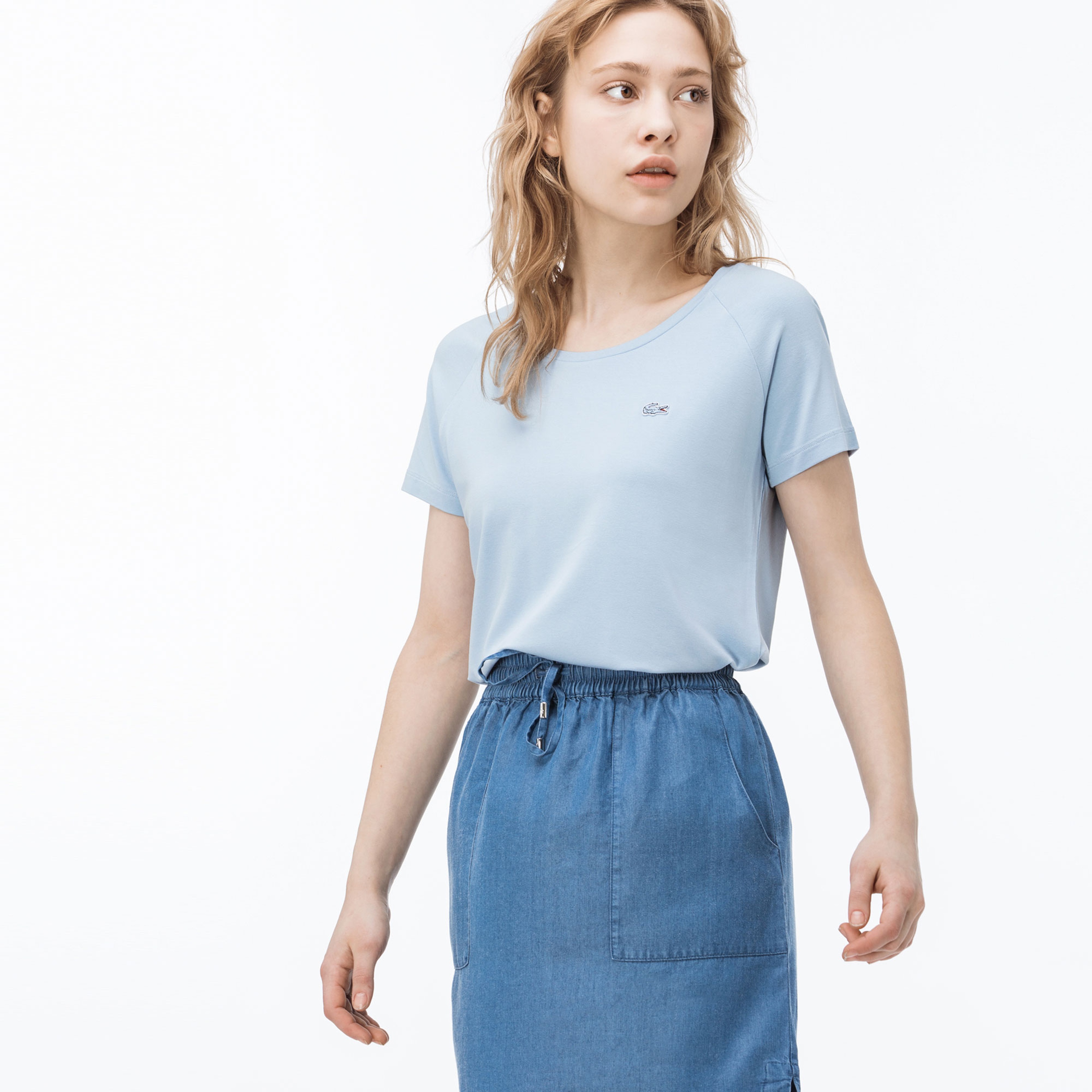 Lacoste Kadın Mavi T-Shirt