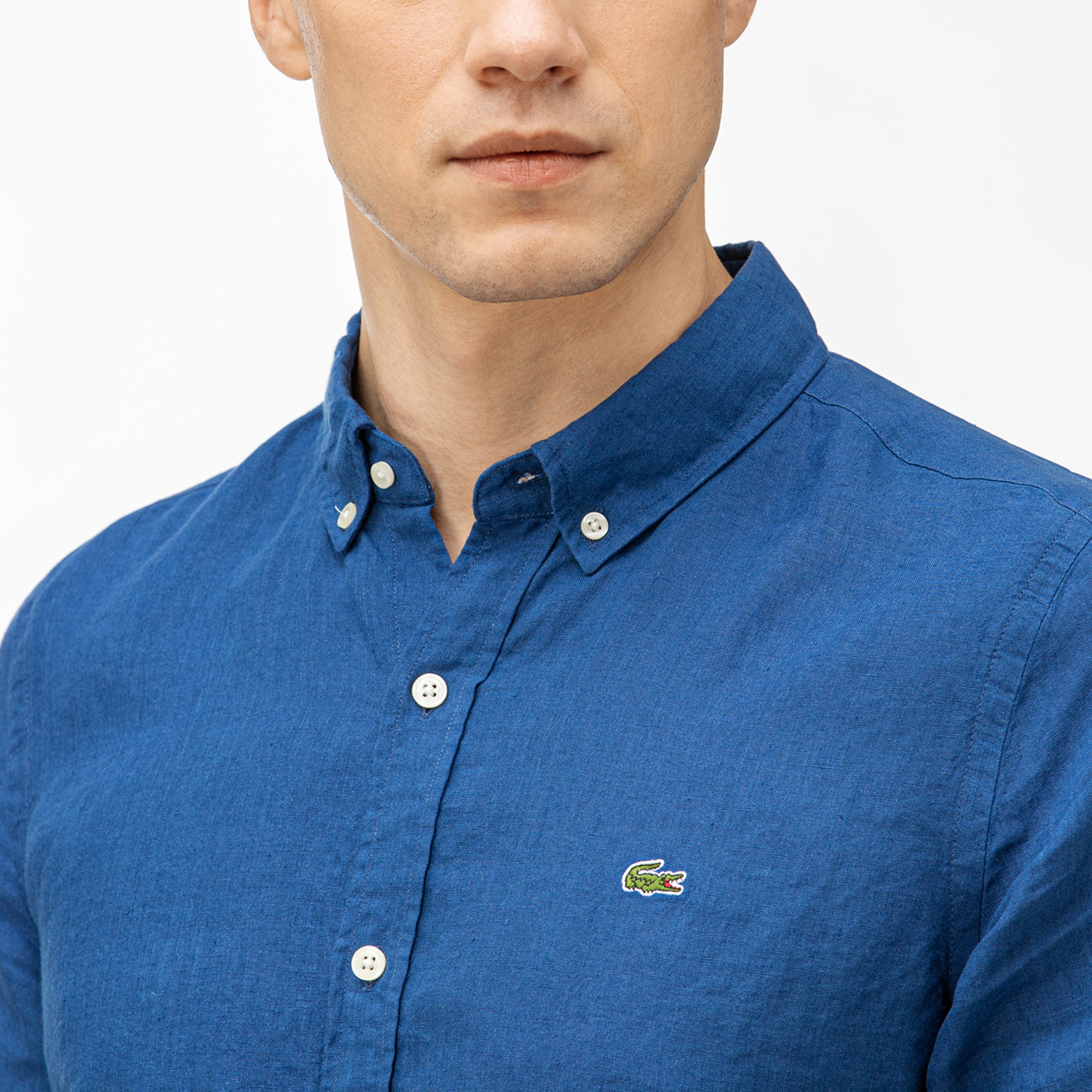 Lacoste Erkek Slim Fit Lacivert Gömlek