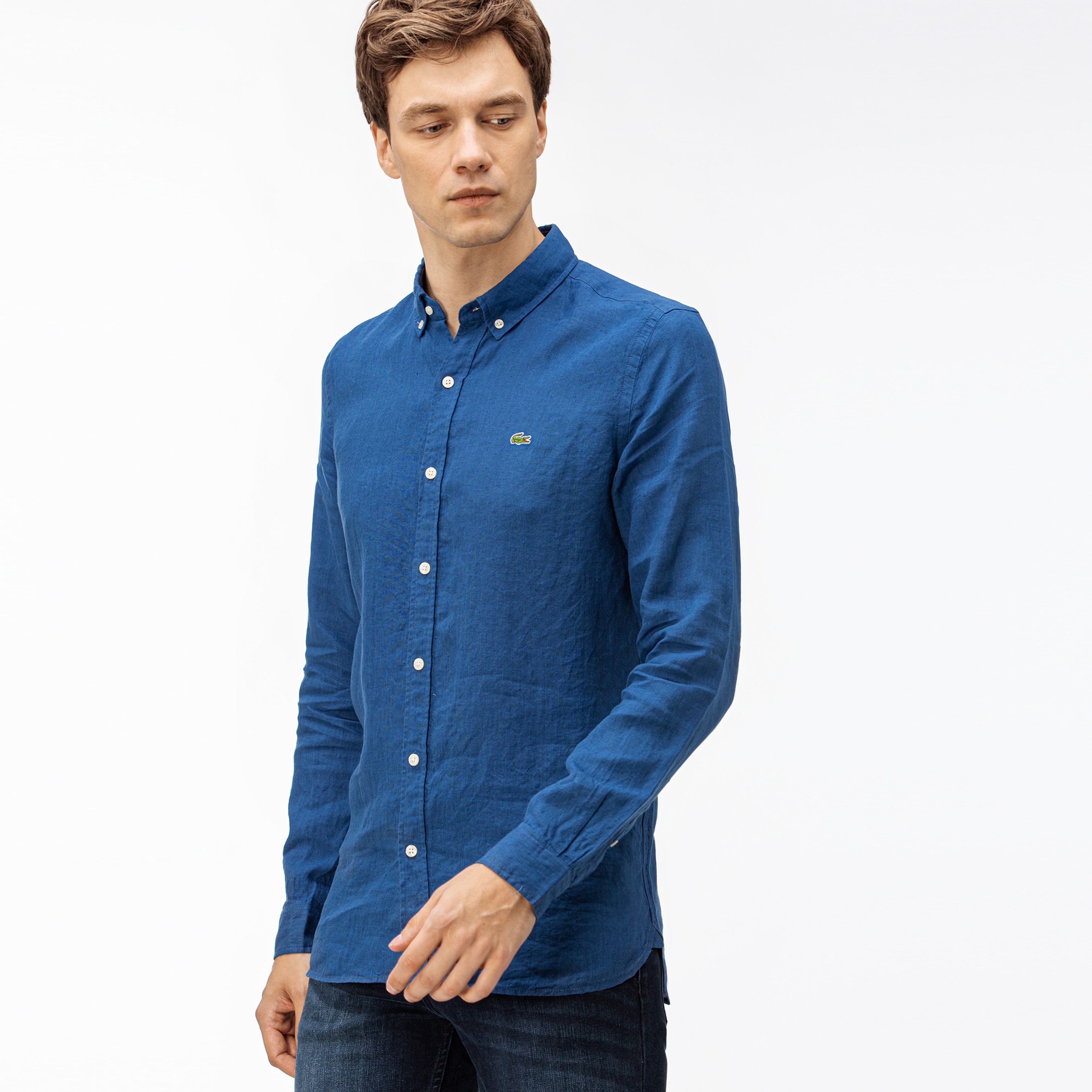 Lacoste Erkek Slim Fit Lacivert Gömlek