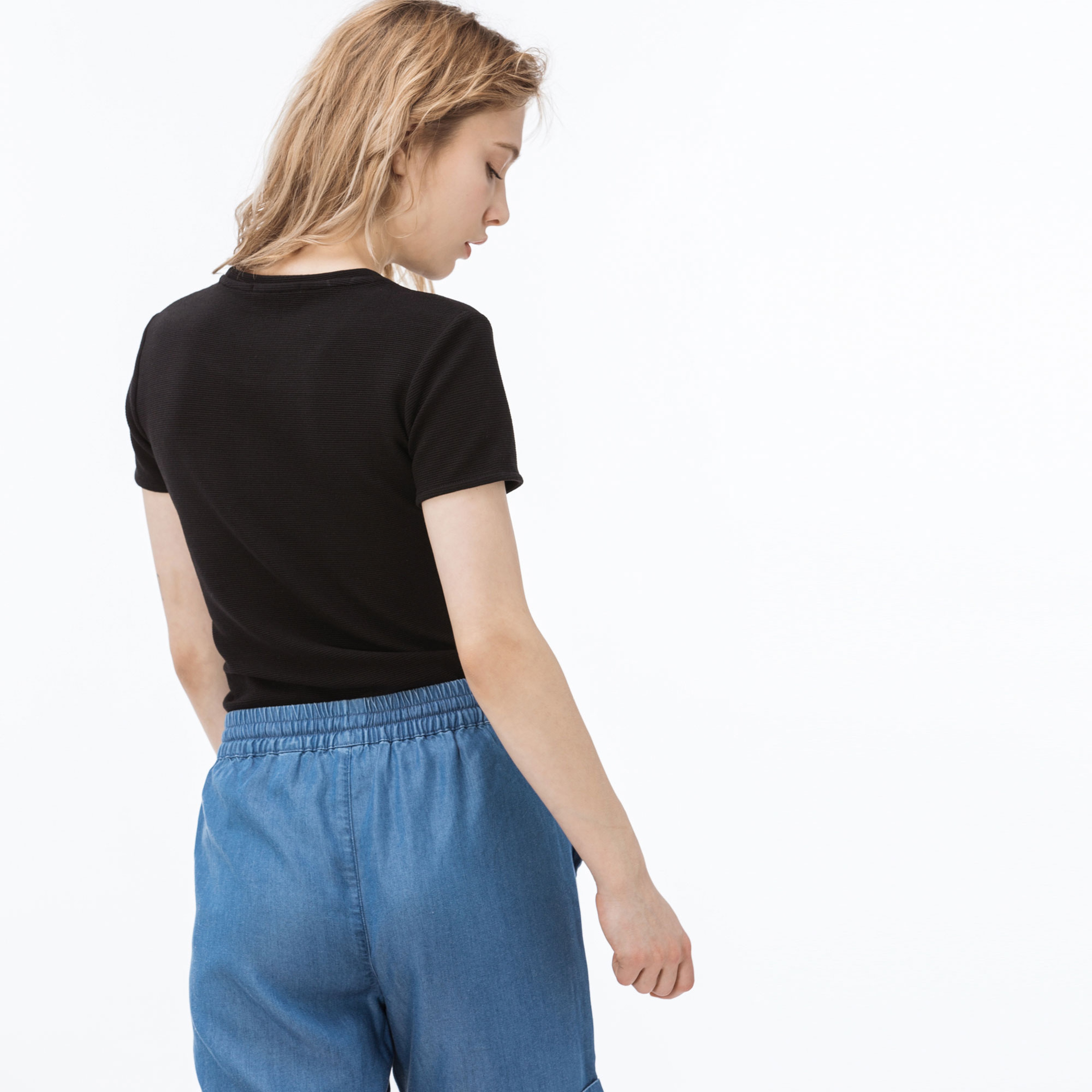 Lacoste Kadın Siyah T-Shirt