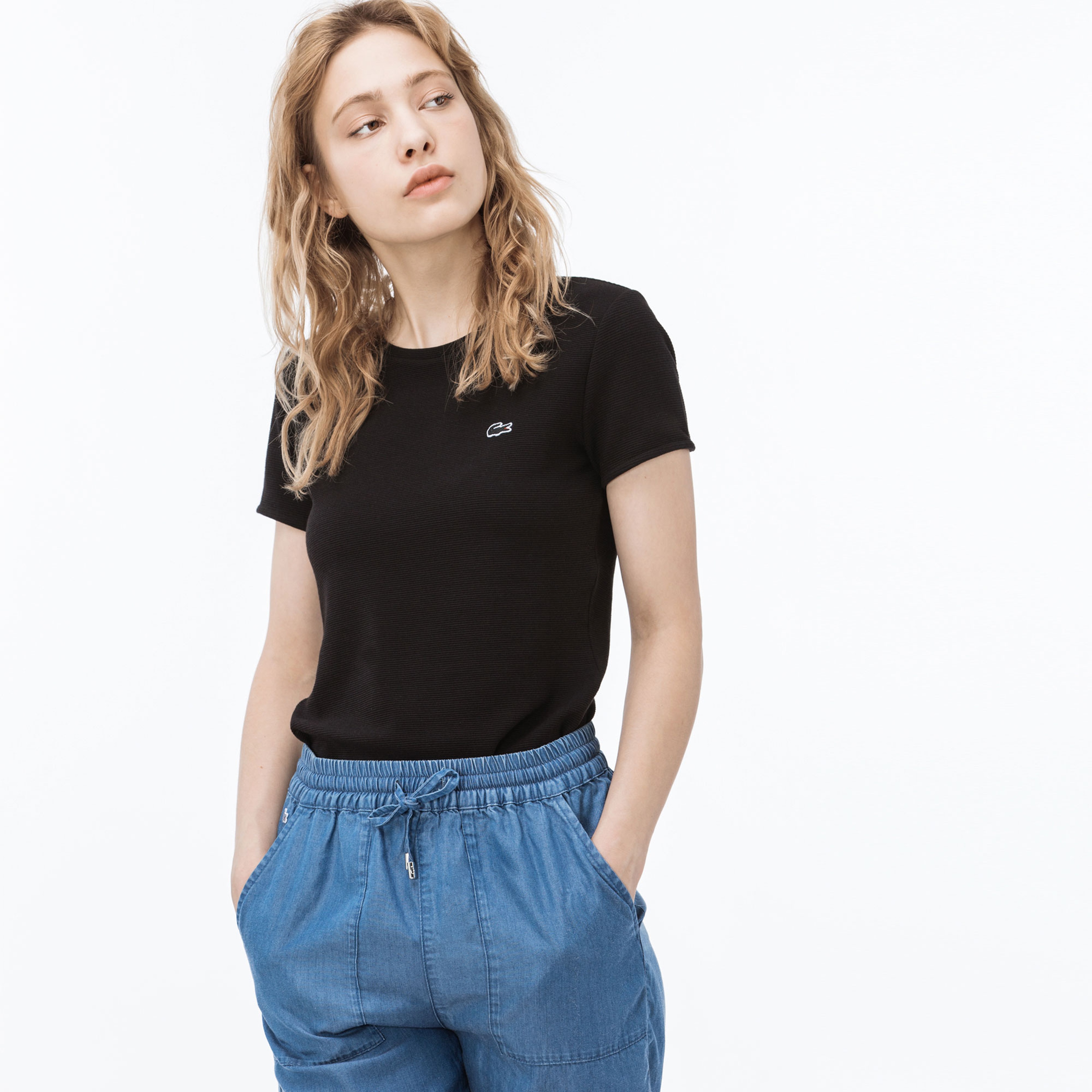 Lacoste Kadın Siyah T-Shirt