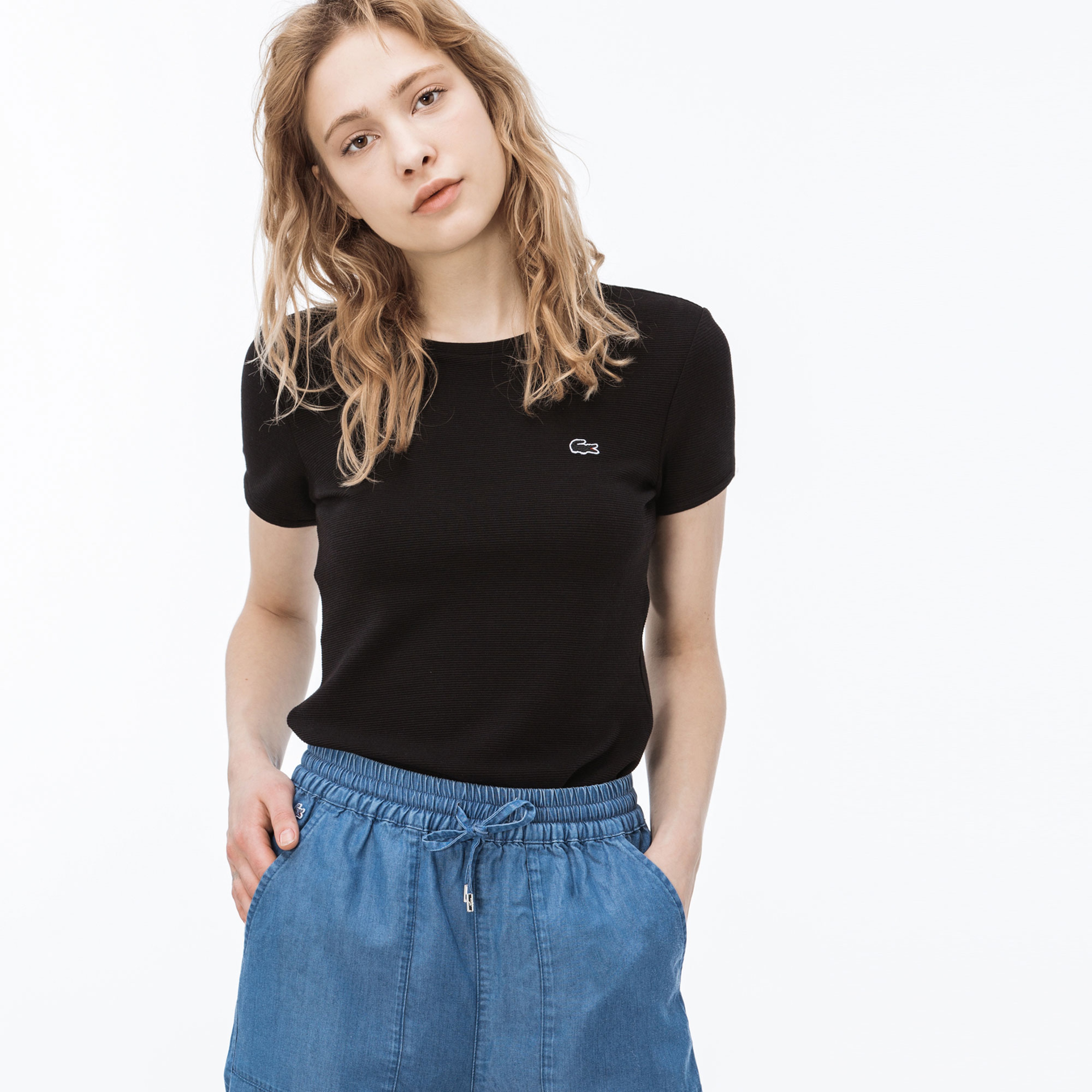 Lacoste Kadın Siyah T-Shirt