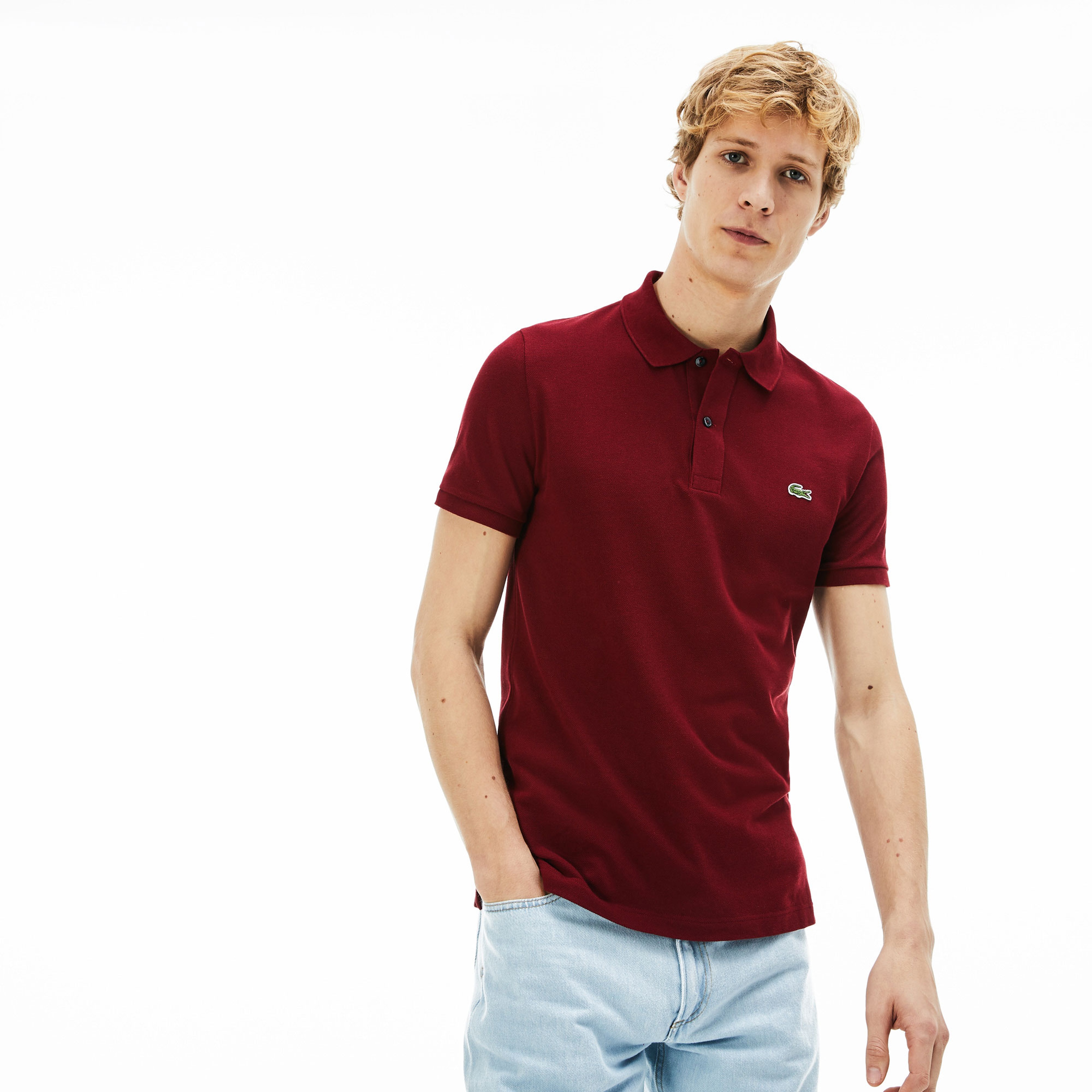Lacoste Erkek Slim Fit Bordo Polo