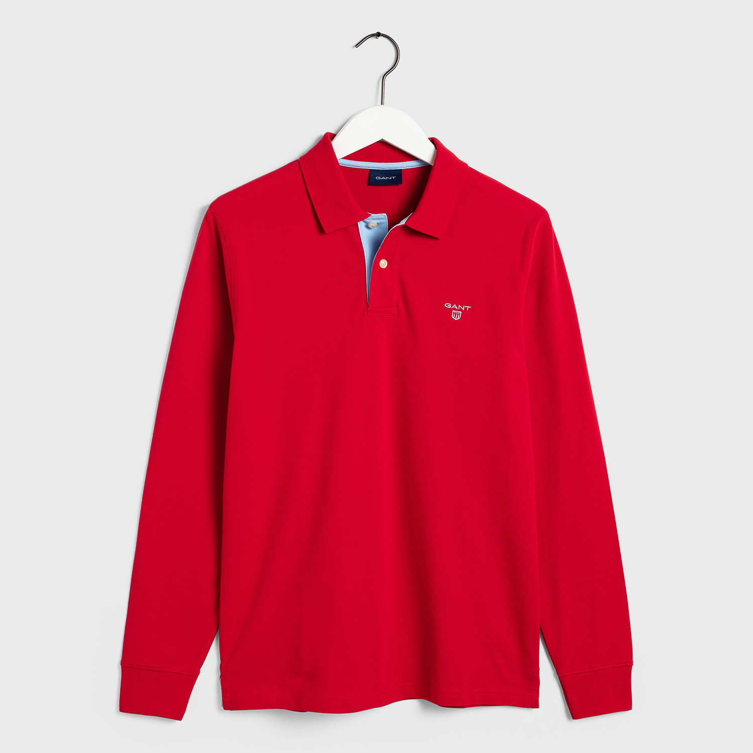 Erkek Kırmızı Uzun Kollu Pique Regular Polo