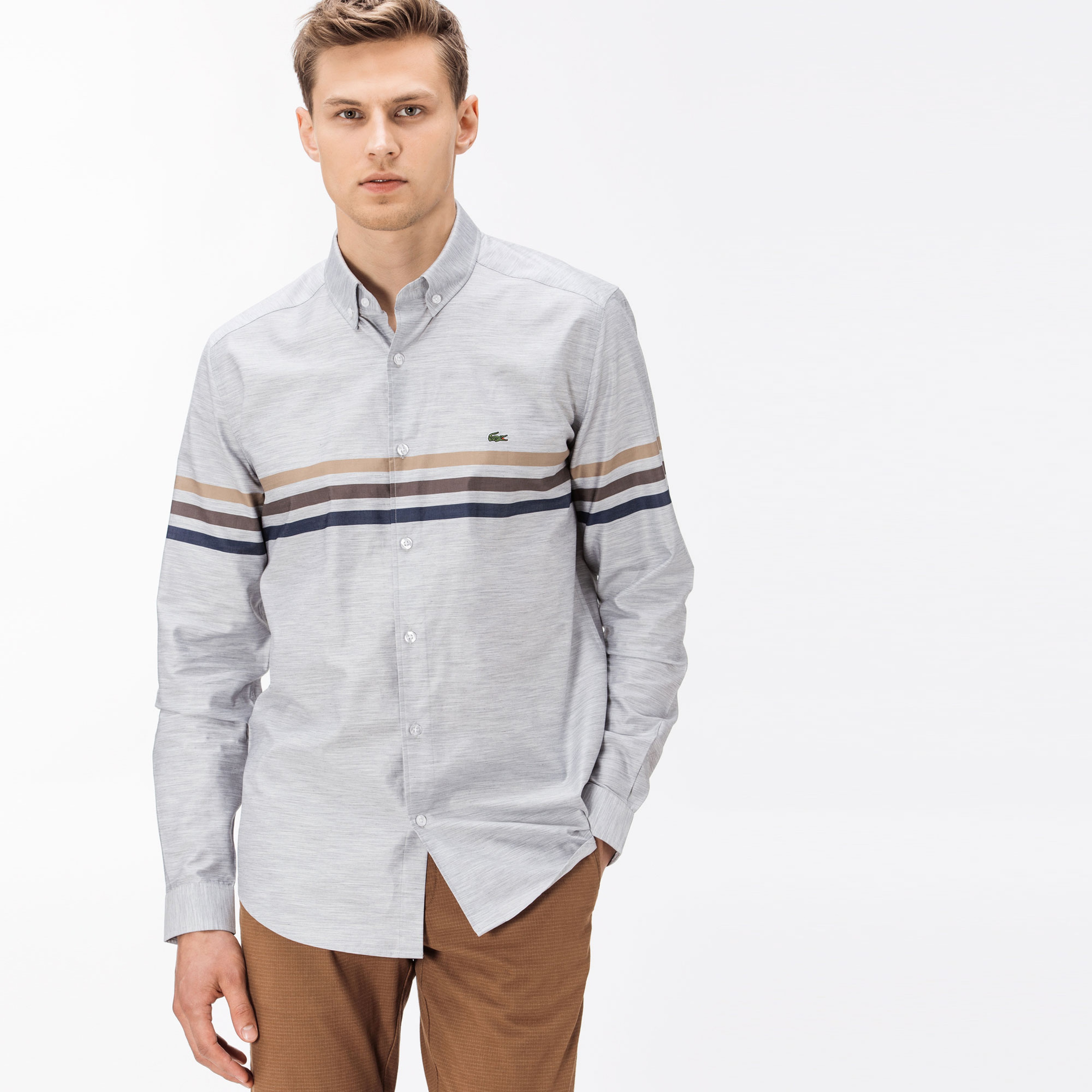 Lacoste Erkek Gri Gömlek