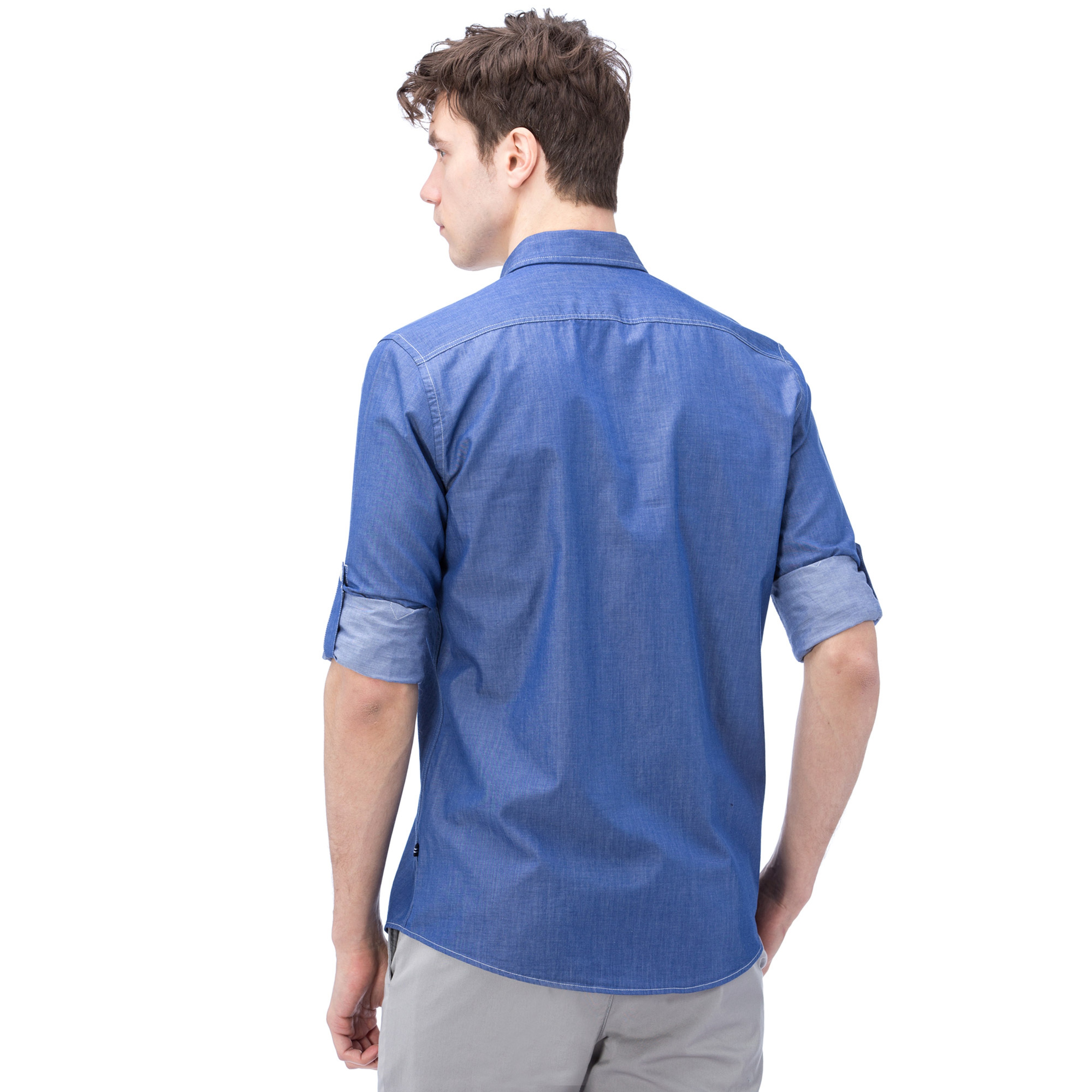 Nautica Erkek Mavi Uzun Kollu Slim Fit Gömlek