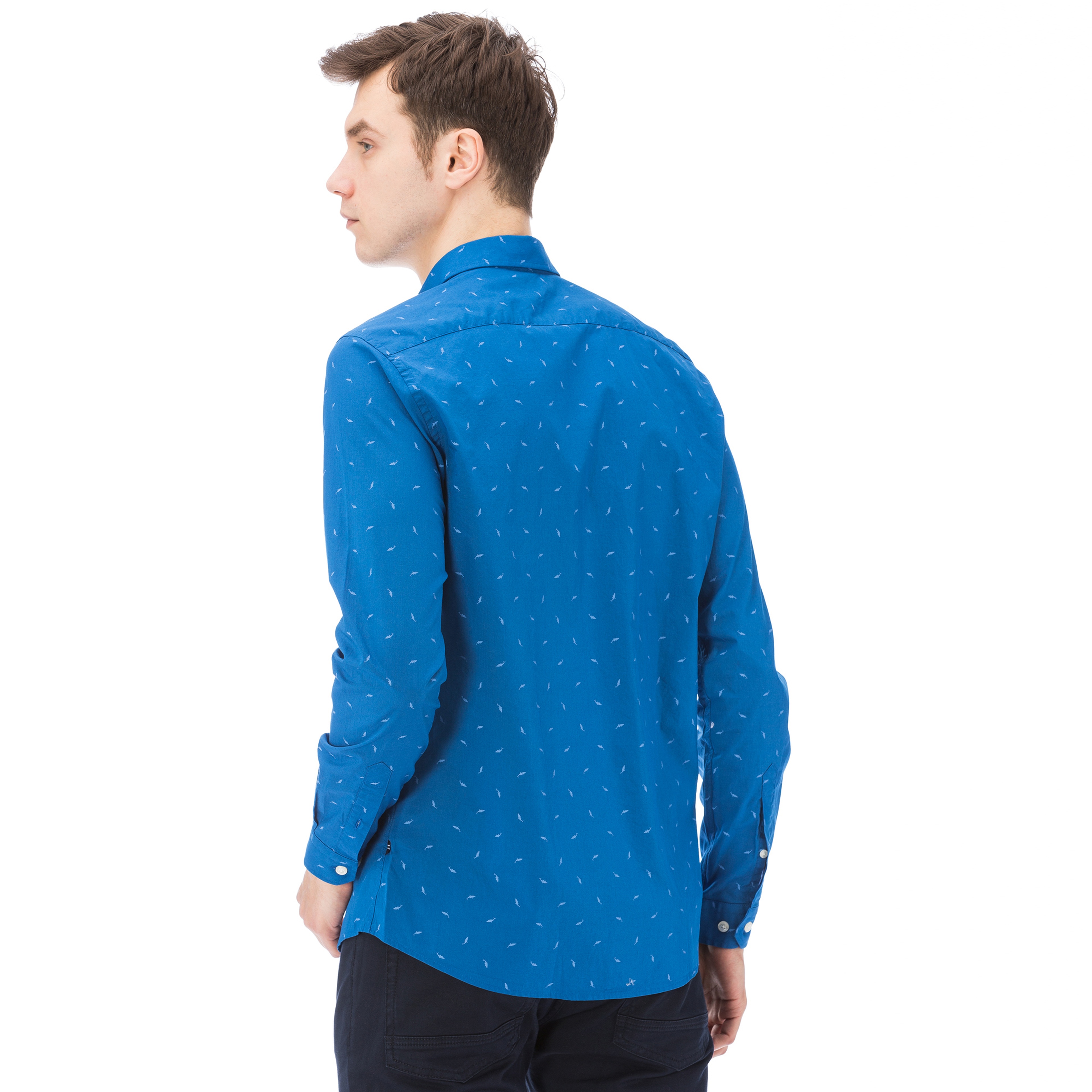 Nautica Erkek Mavi Uzun Kollu Slim Fit Gömlek