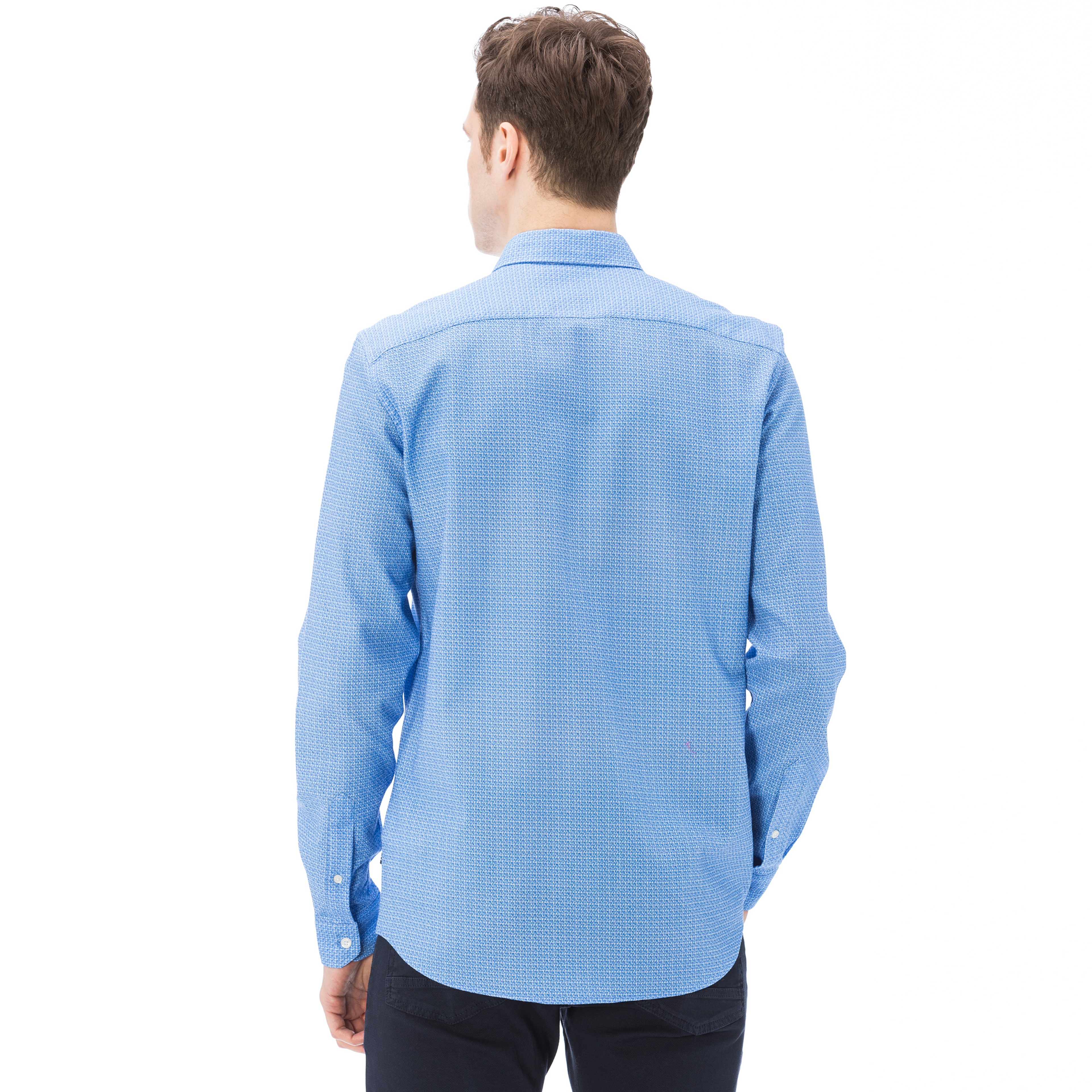 Nautica Erkek Mavi Uzun Kollu Slim Fit Gömlek