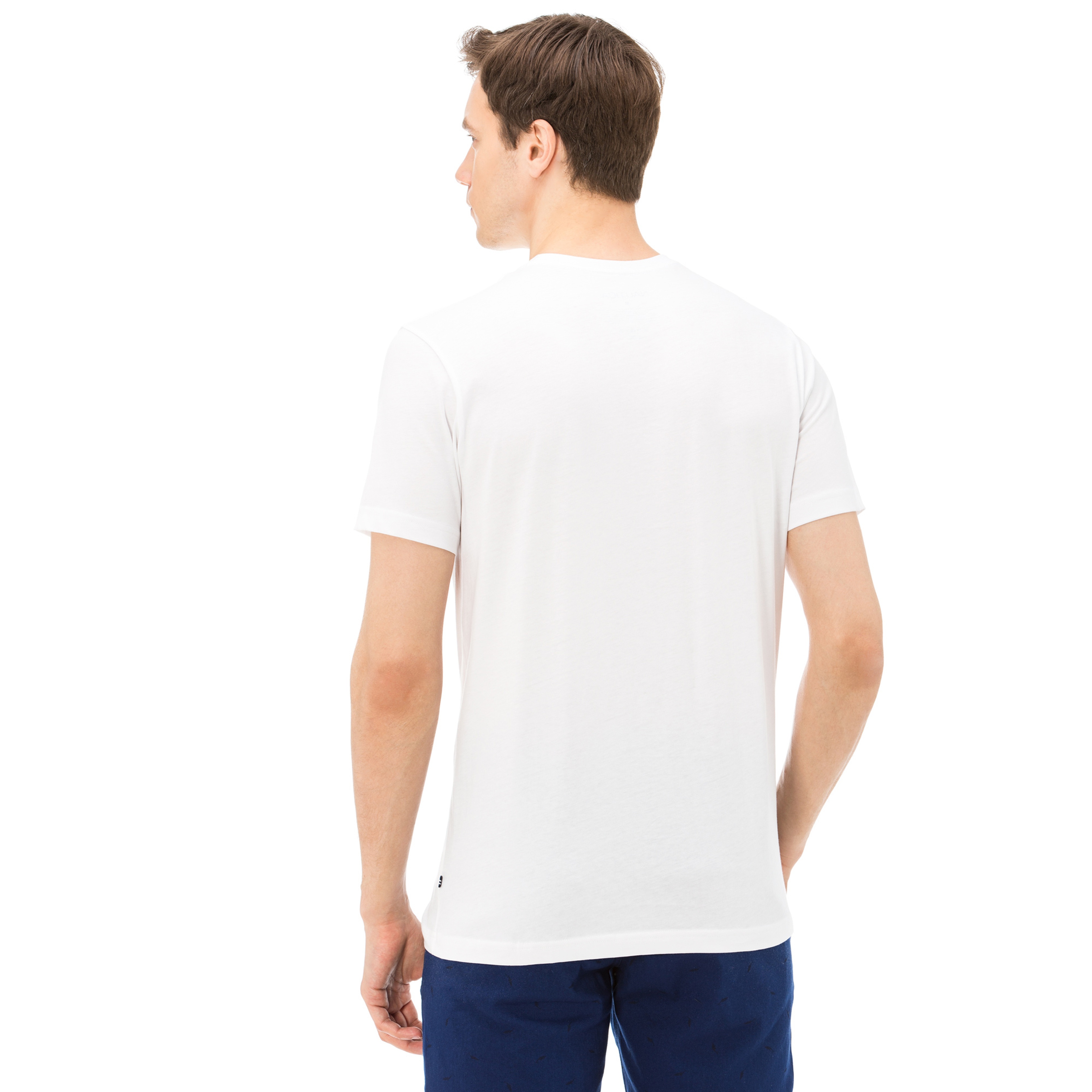 Nautica Erkek Beyaz Bisiklet Yaka Kısa Kollu Slim Fit T-Shirt