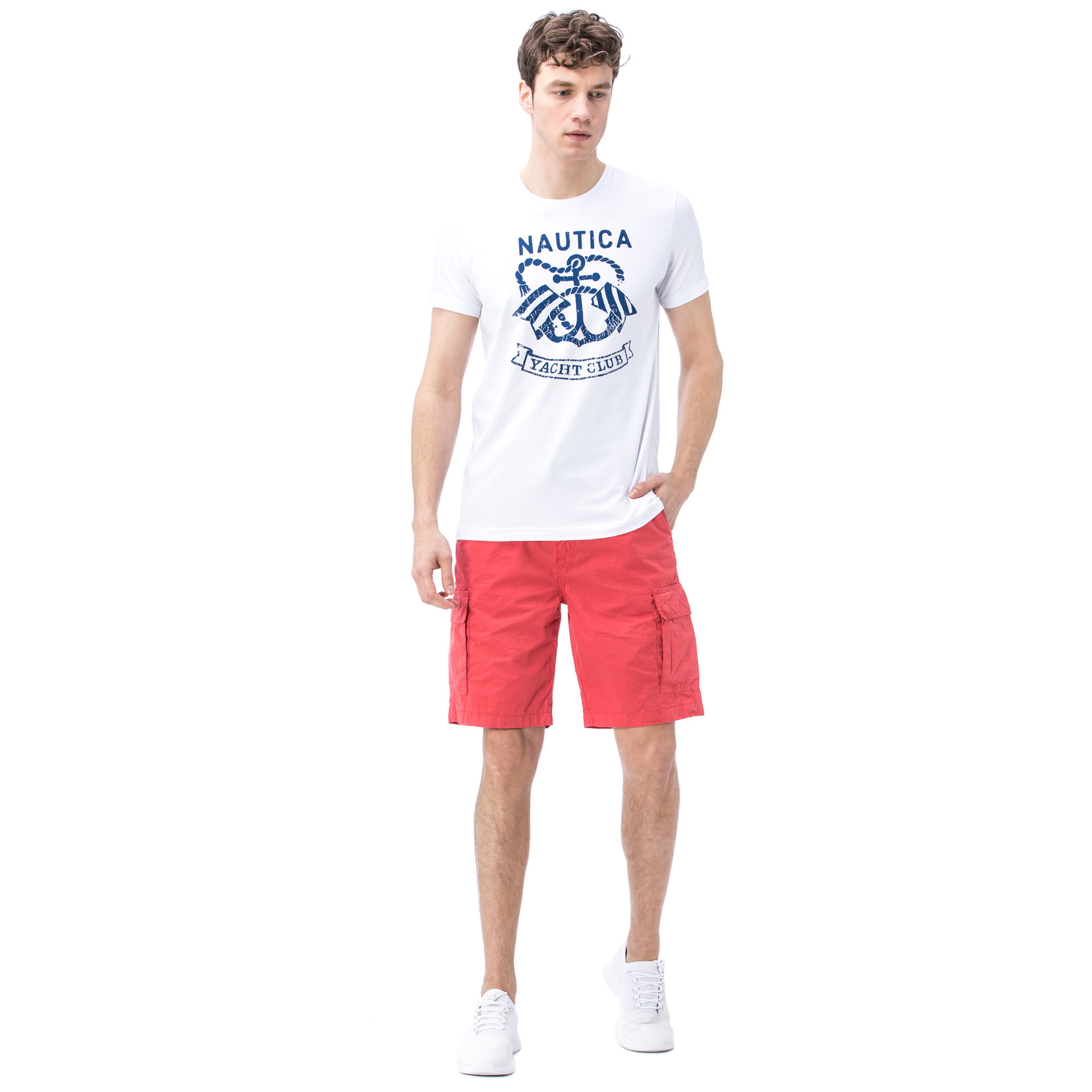 NAUTICA ERKEK KIRMIZI KARGO BERMUDA ŞORT