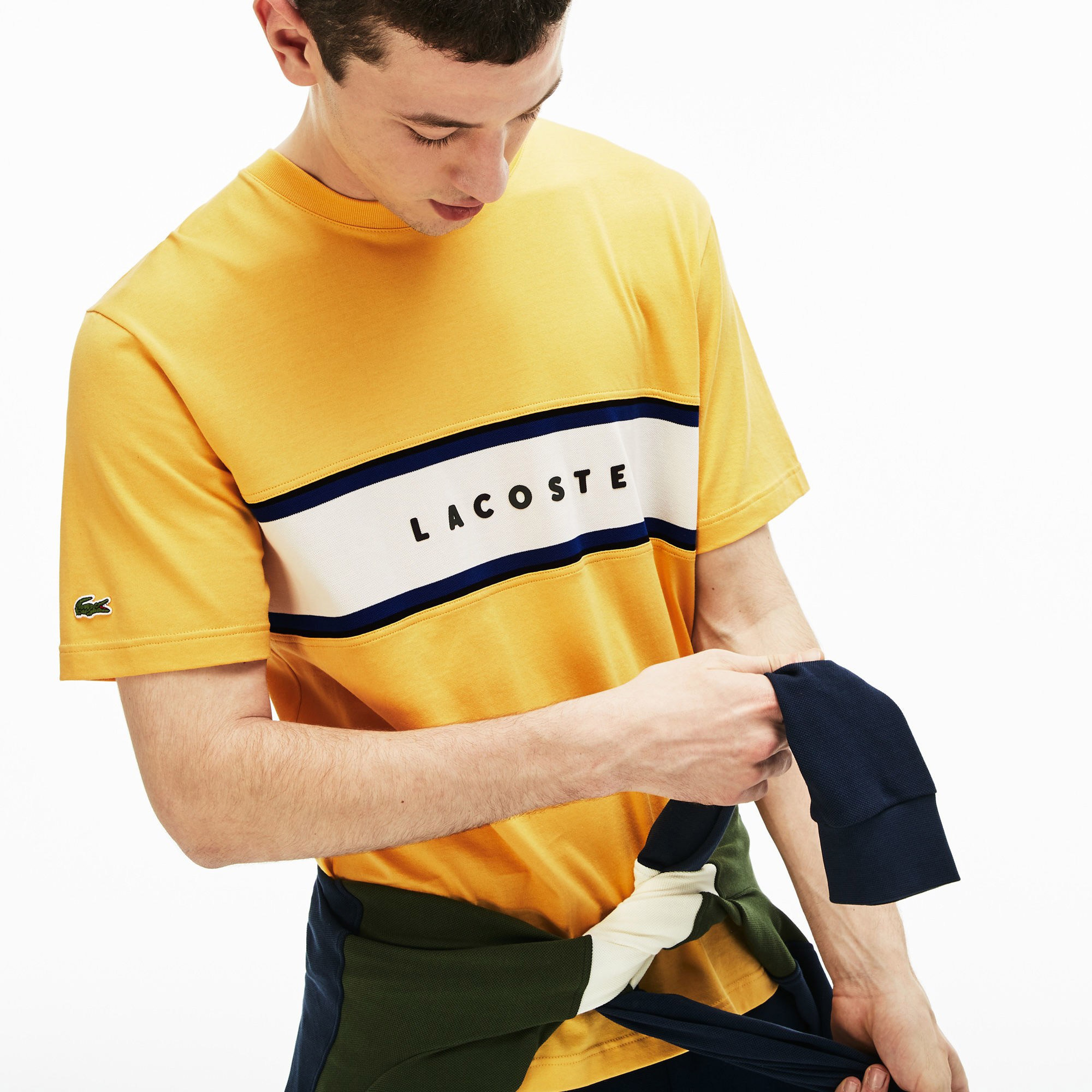 Lacoste Erkek Relax Fit Sarı T-Shirt