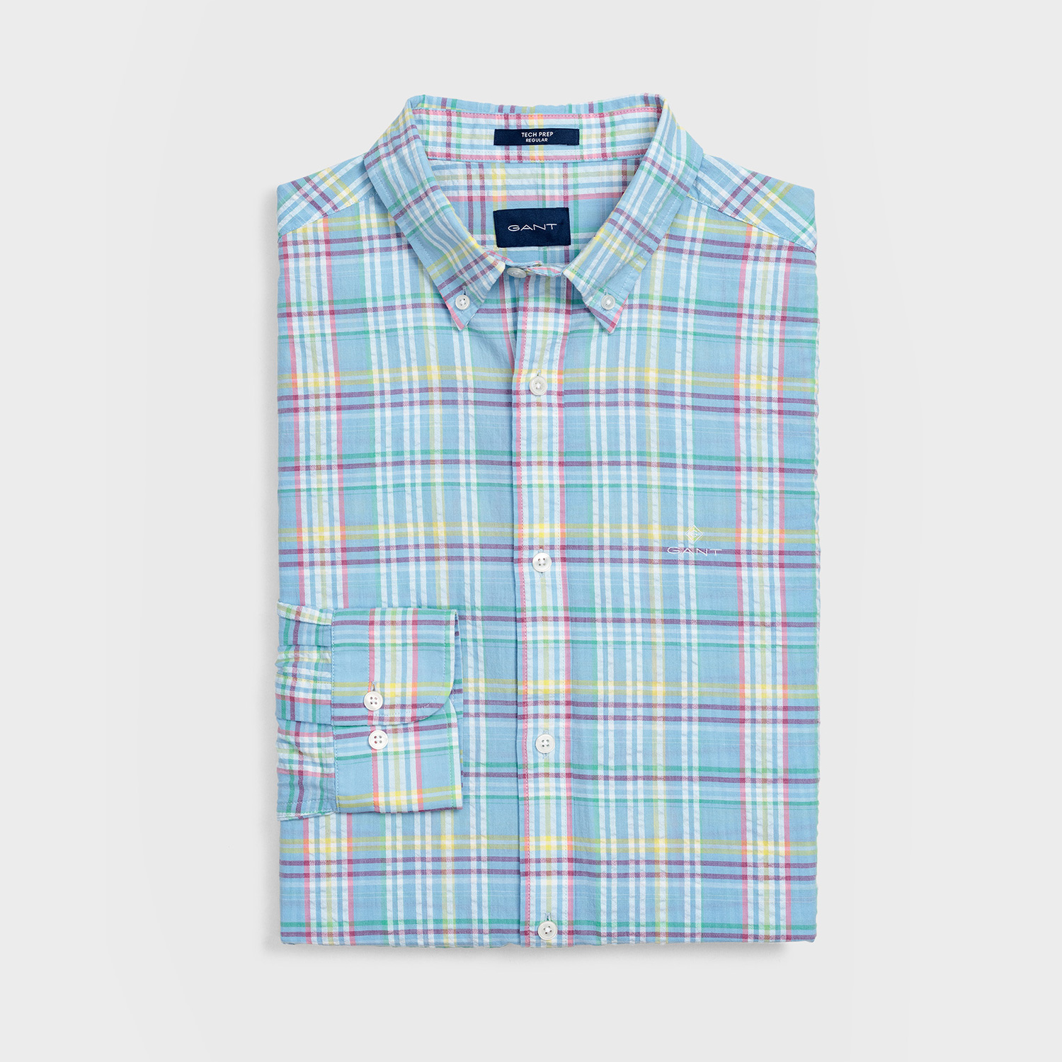 Gant Erkek Mavi Kareli Regular Fit Gömlek