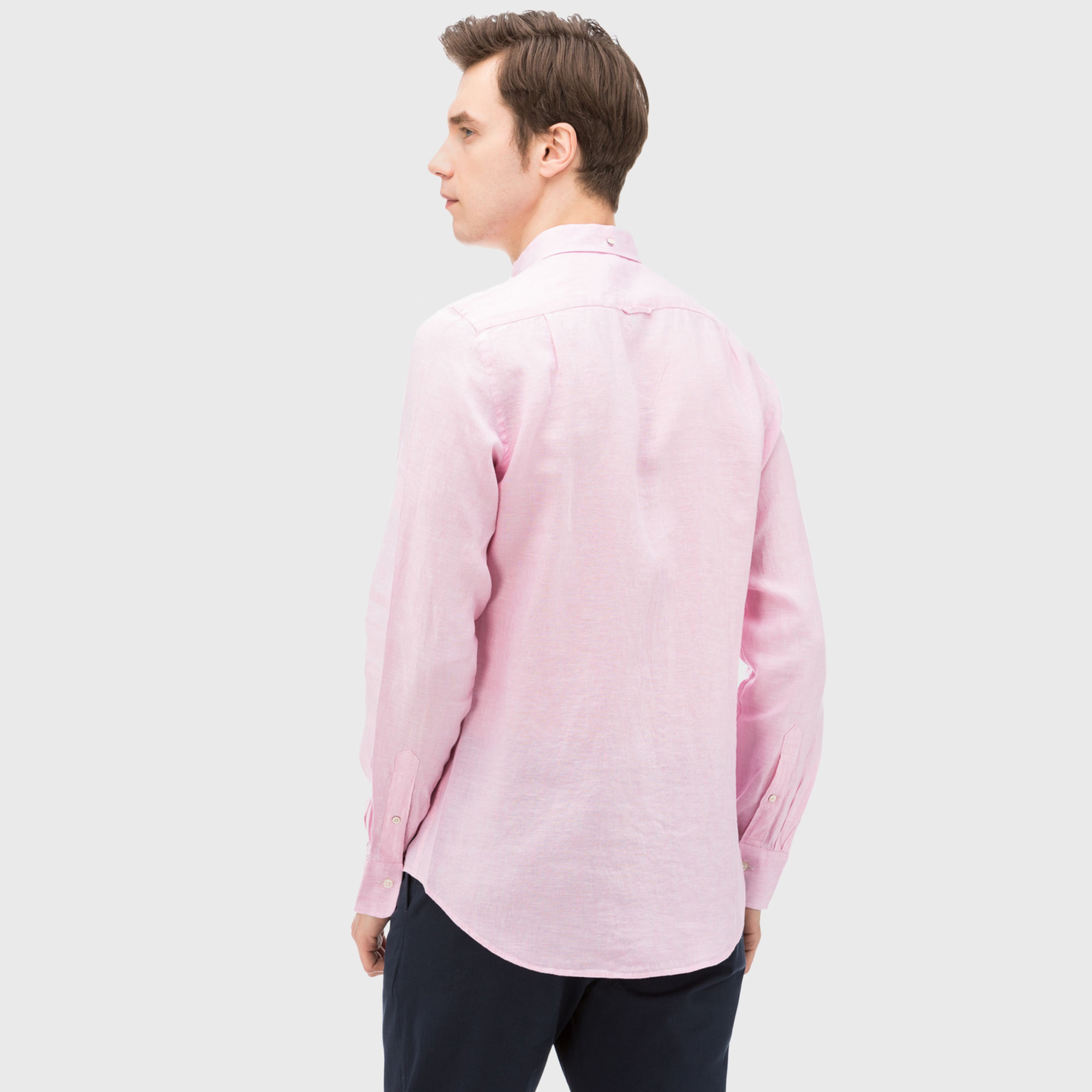 Gant Erkek Pembe Keten Slim fit Gömlek