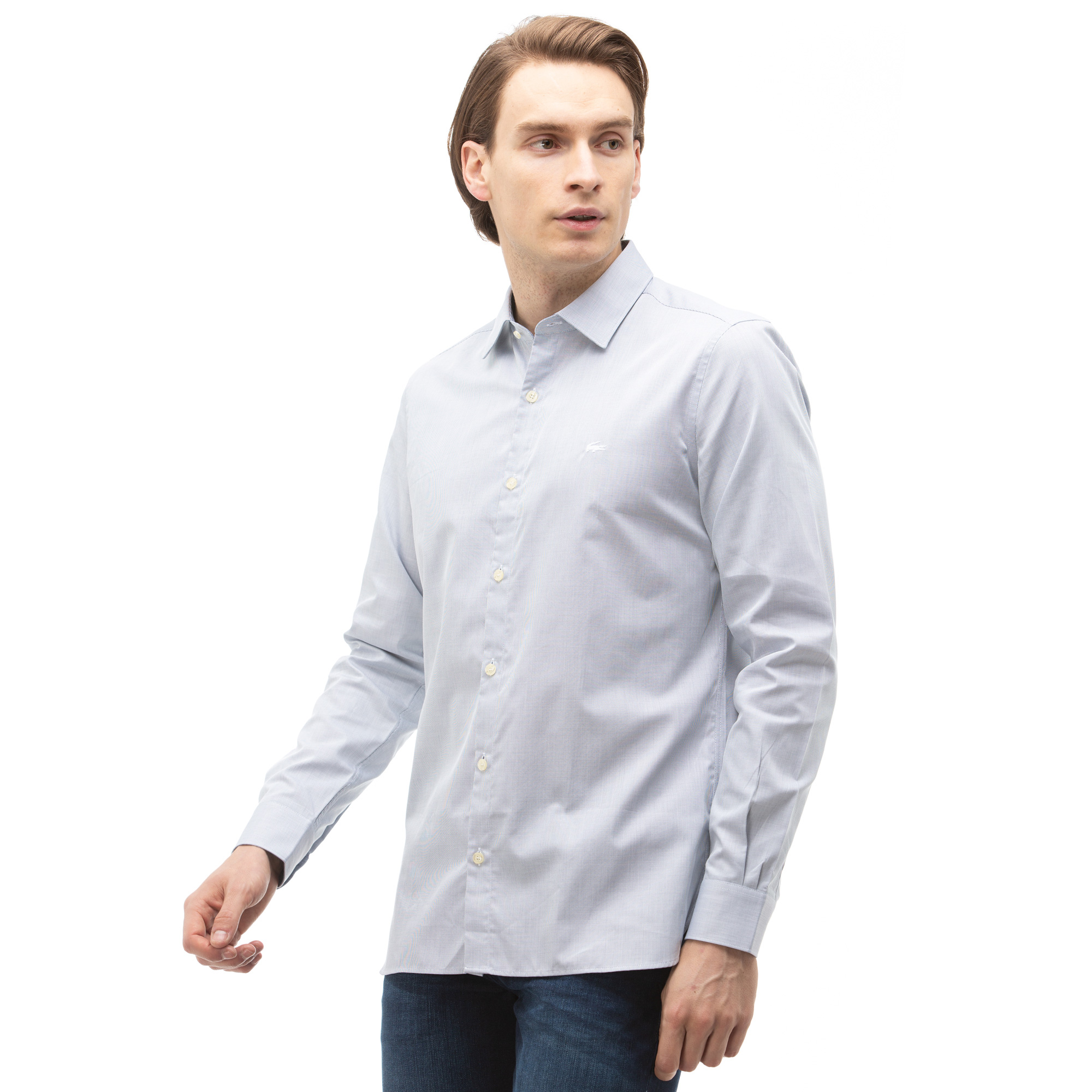 Lacoste Erkek Slim Fit Mavi Gömlek