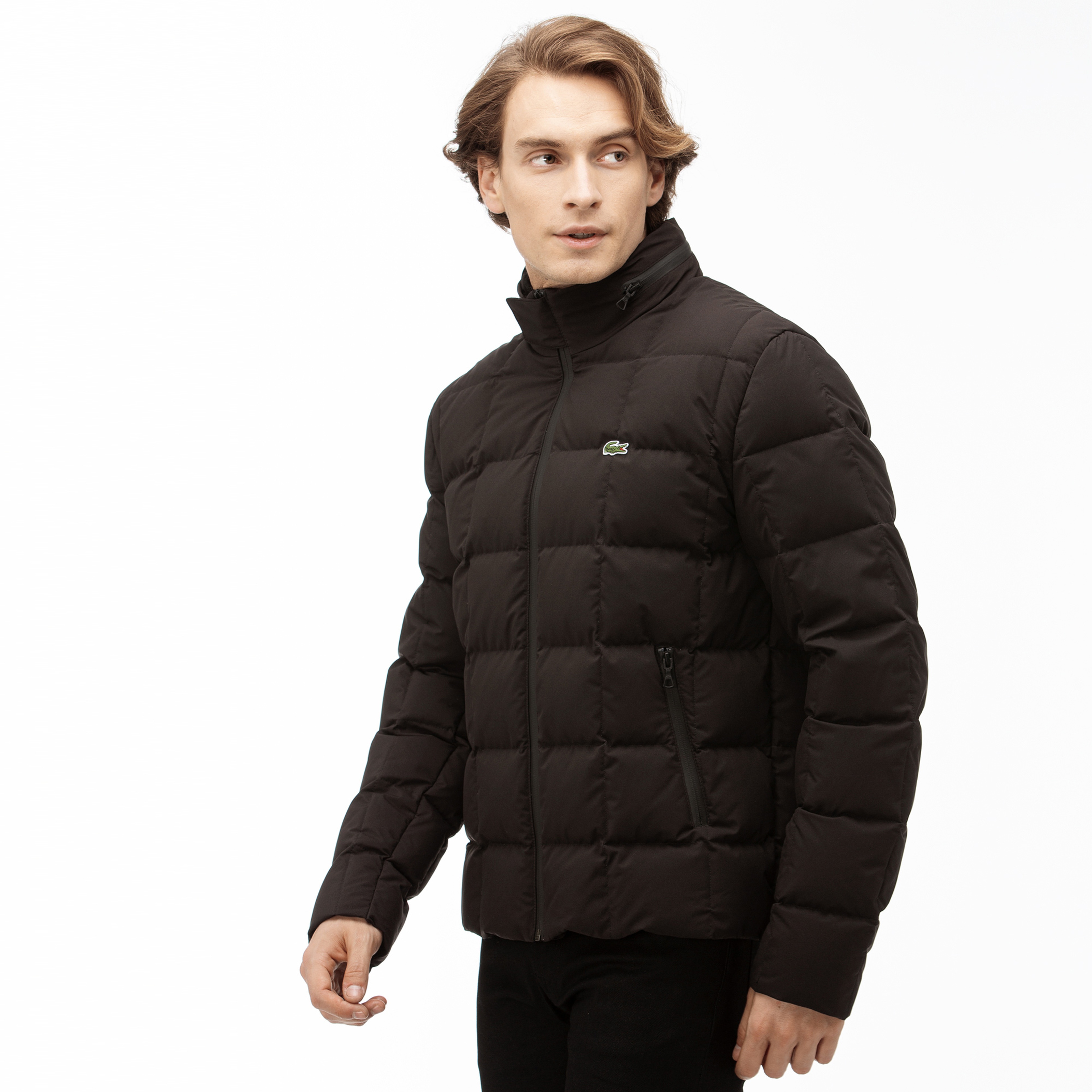 Lacoste Erkek Siyah Kapitone Mont