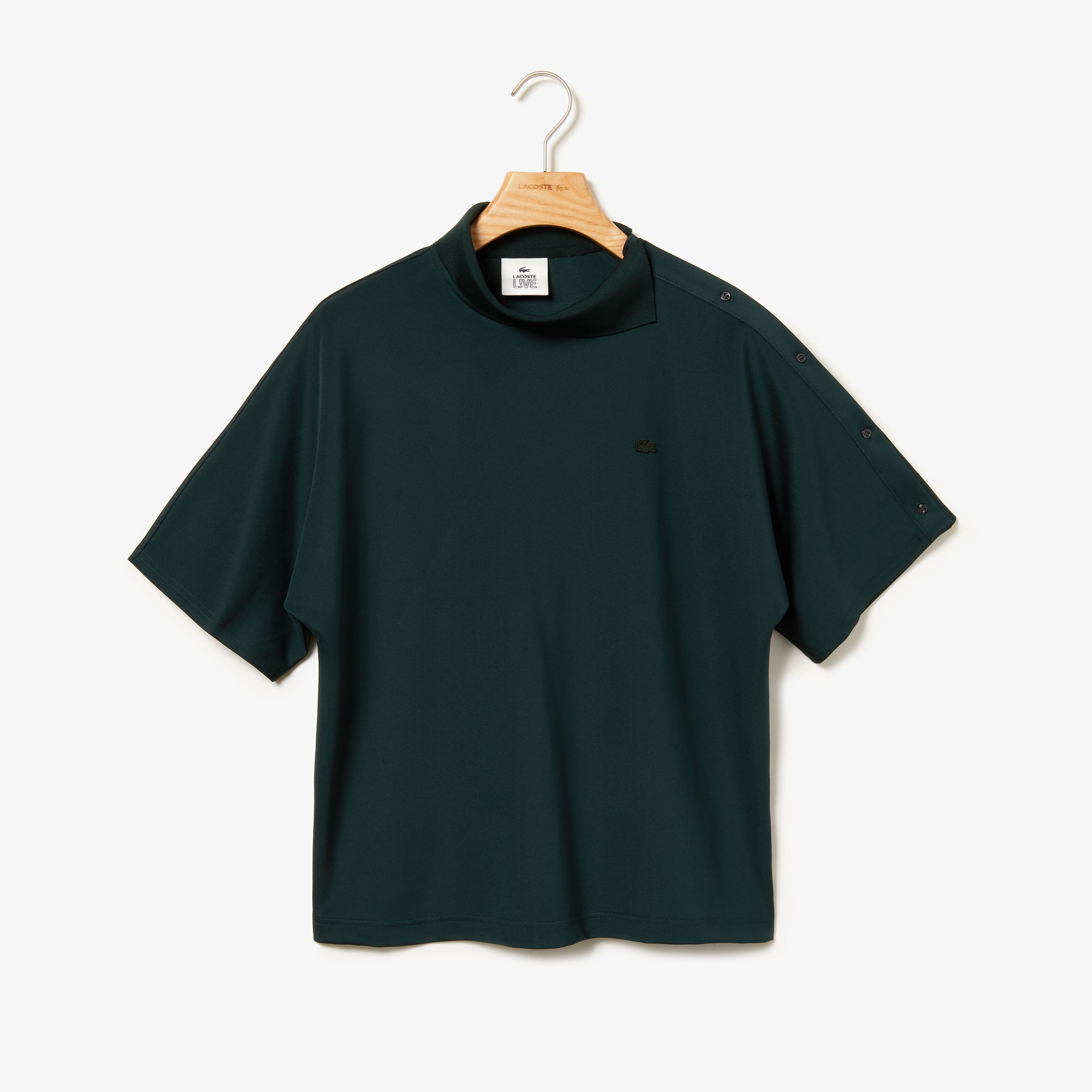 Lacoste L!VE Kadın Boxy Fit Yeşil Polo