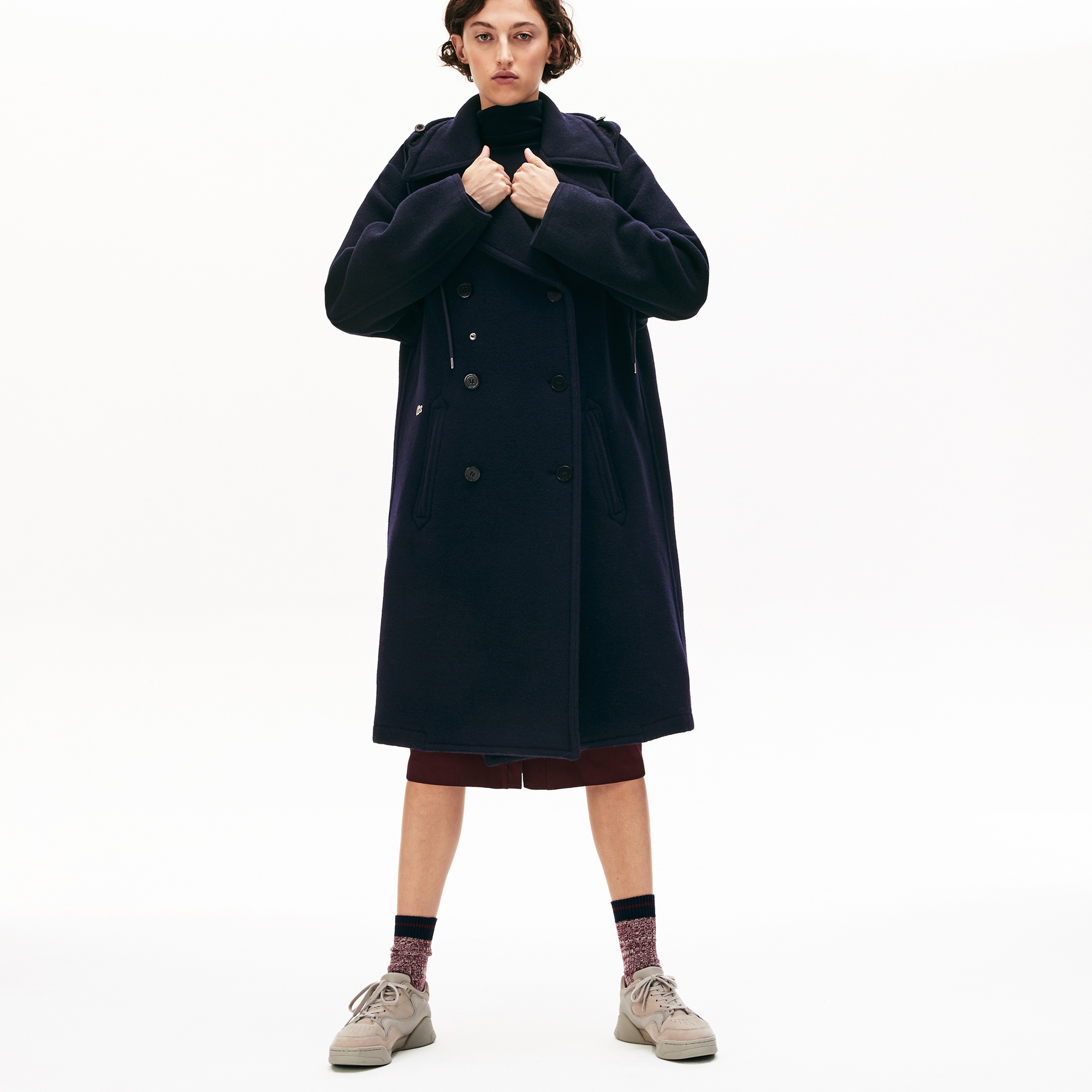 Lacoste X Gloverall Unisex Lacivert Kaban