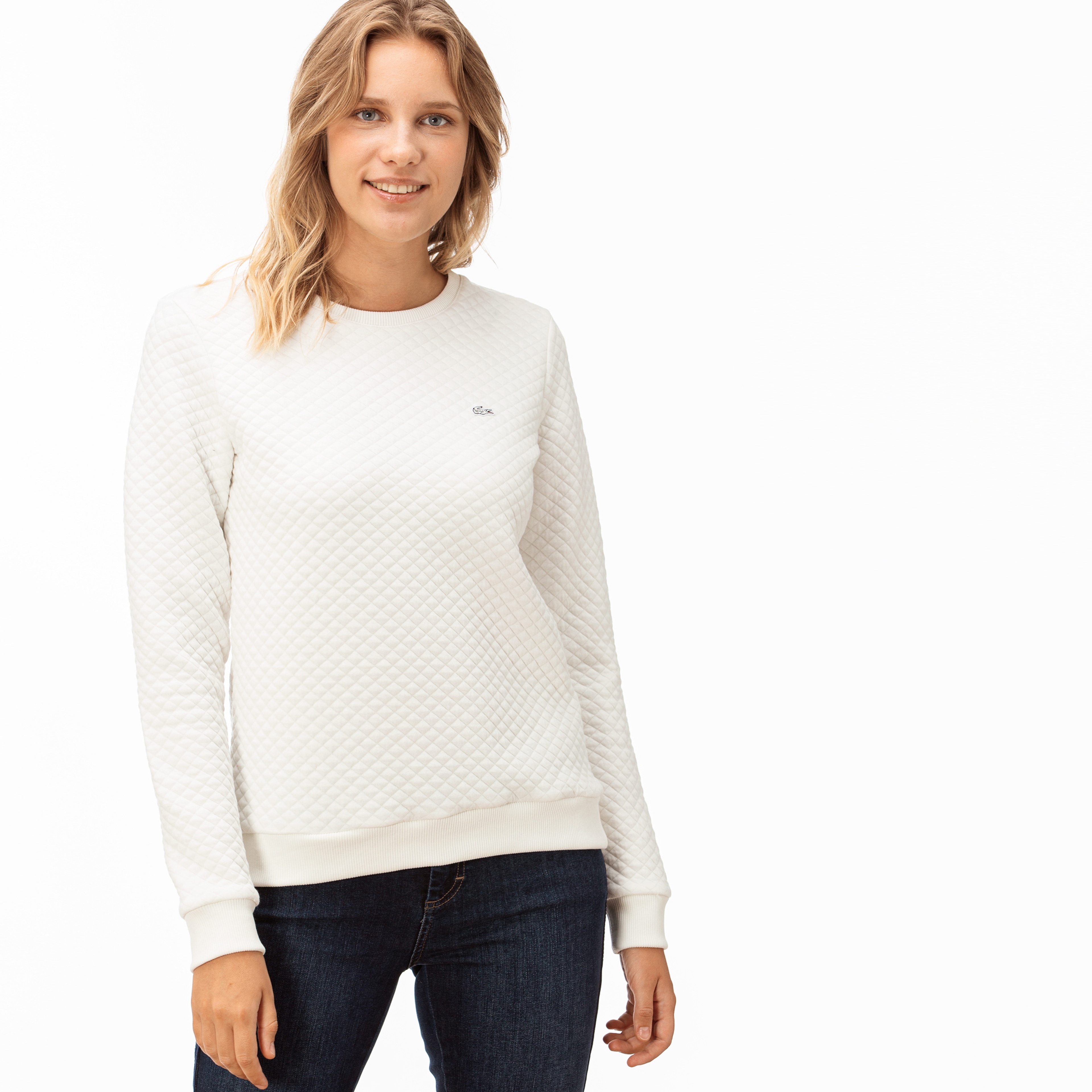 Lacoste Kadın Beyaz Sweatshirt