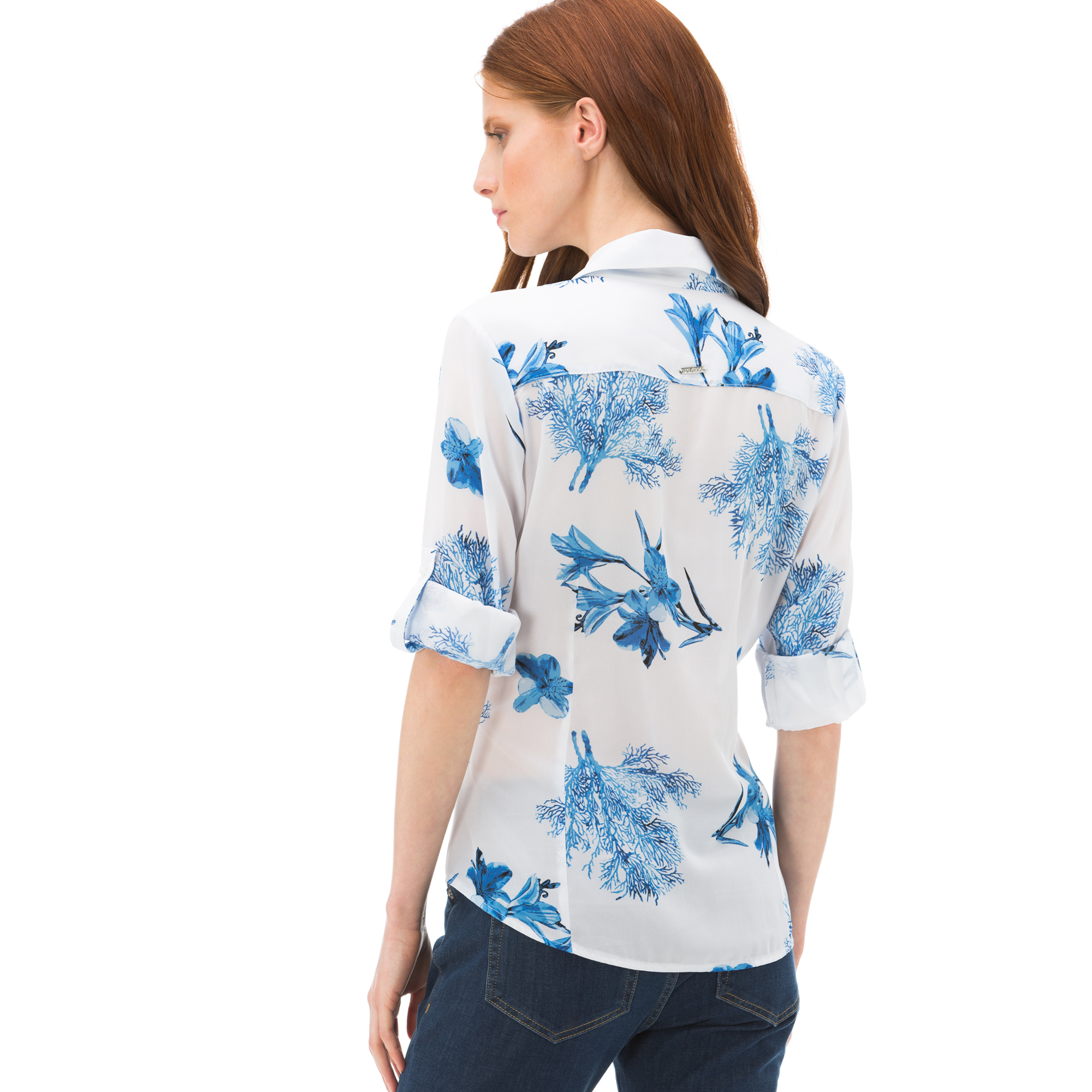 Nautica Kadın Beyaz Uzun Kollu Slim Fit Gömlek