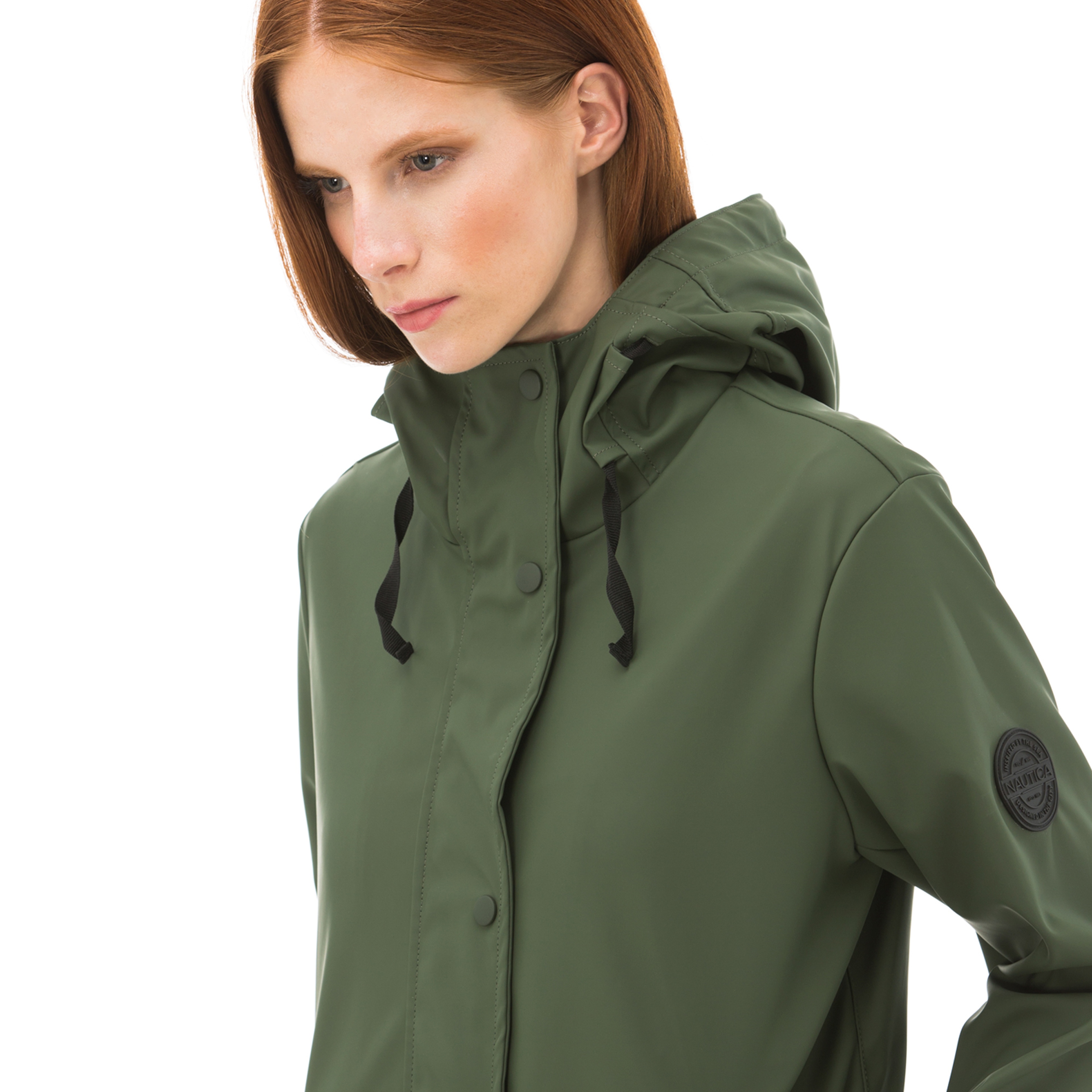 Nautica Kadın Yeşil Kapüşonlu Yağmurluk