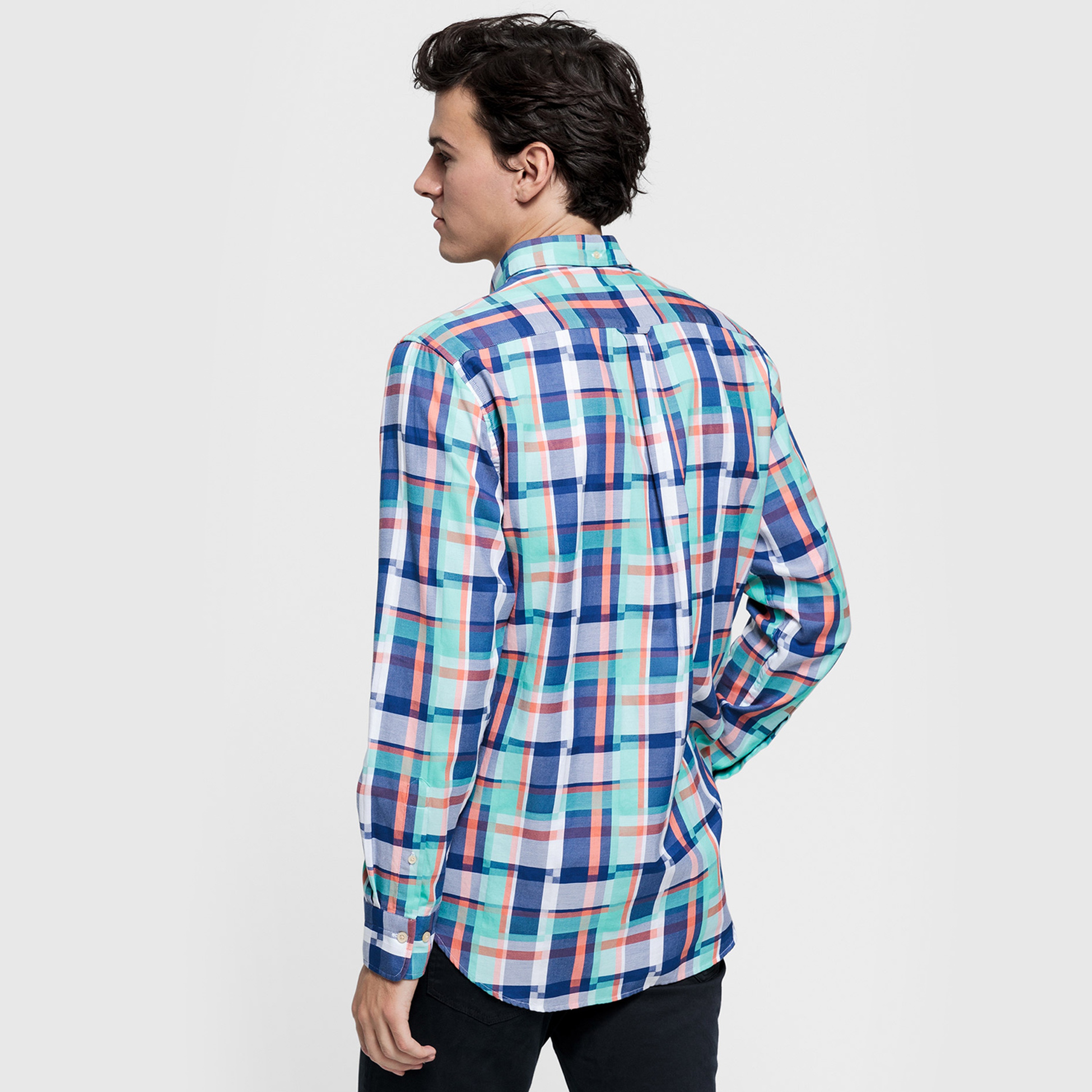Gant Erkek Yeşil Regular Fit Madras Irregular Gömlek
