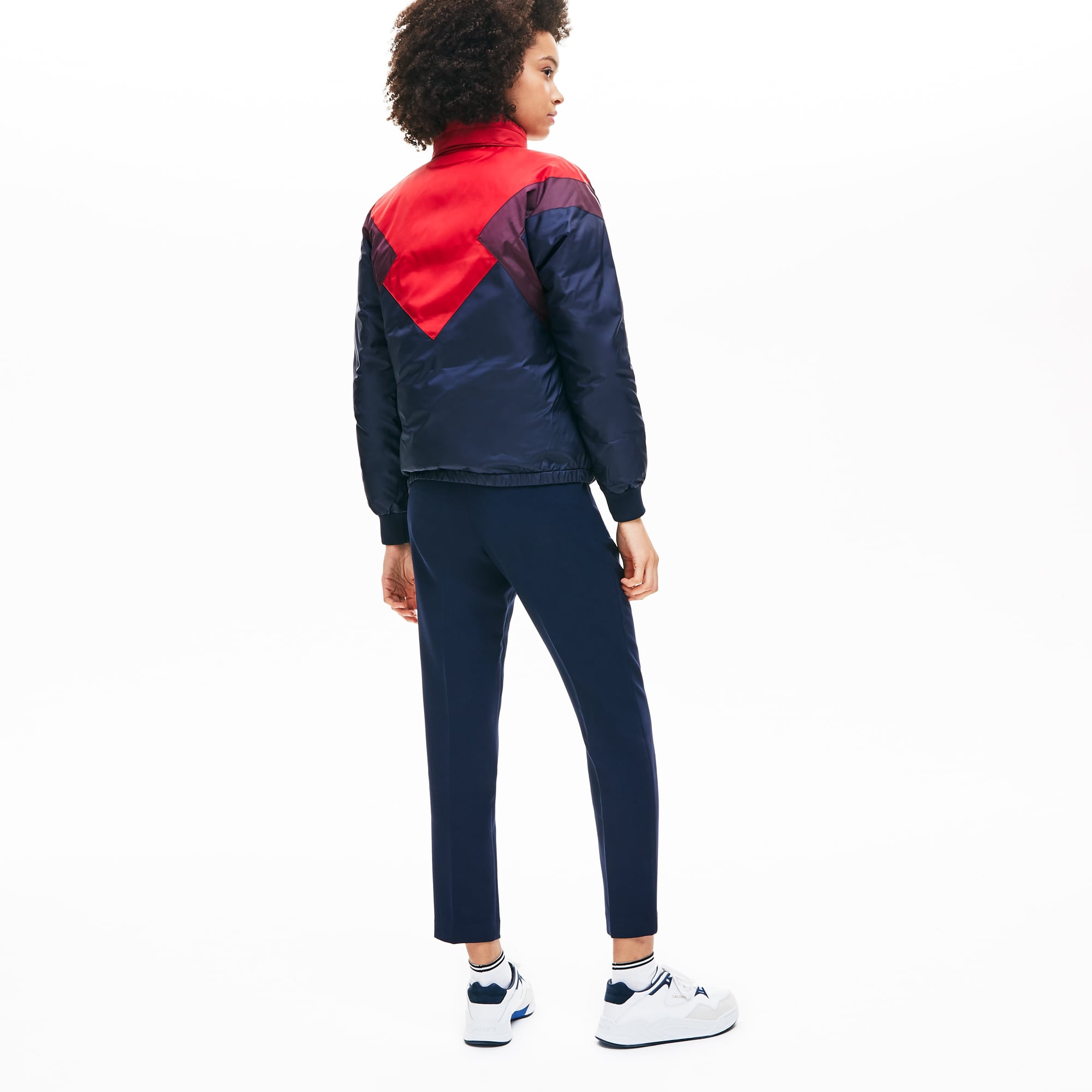 Lacoste Kadın Blok Desenli Renkli Mont