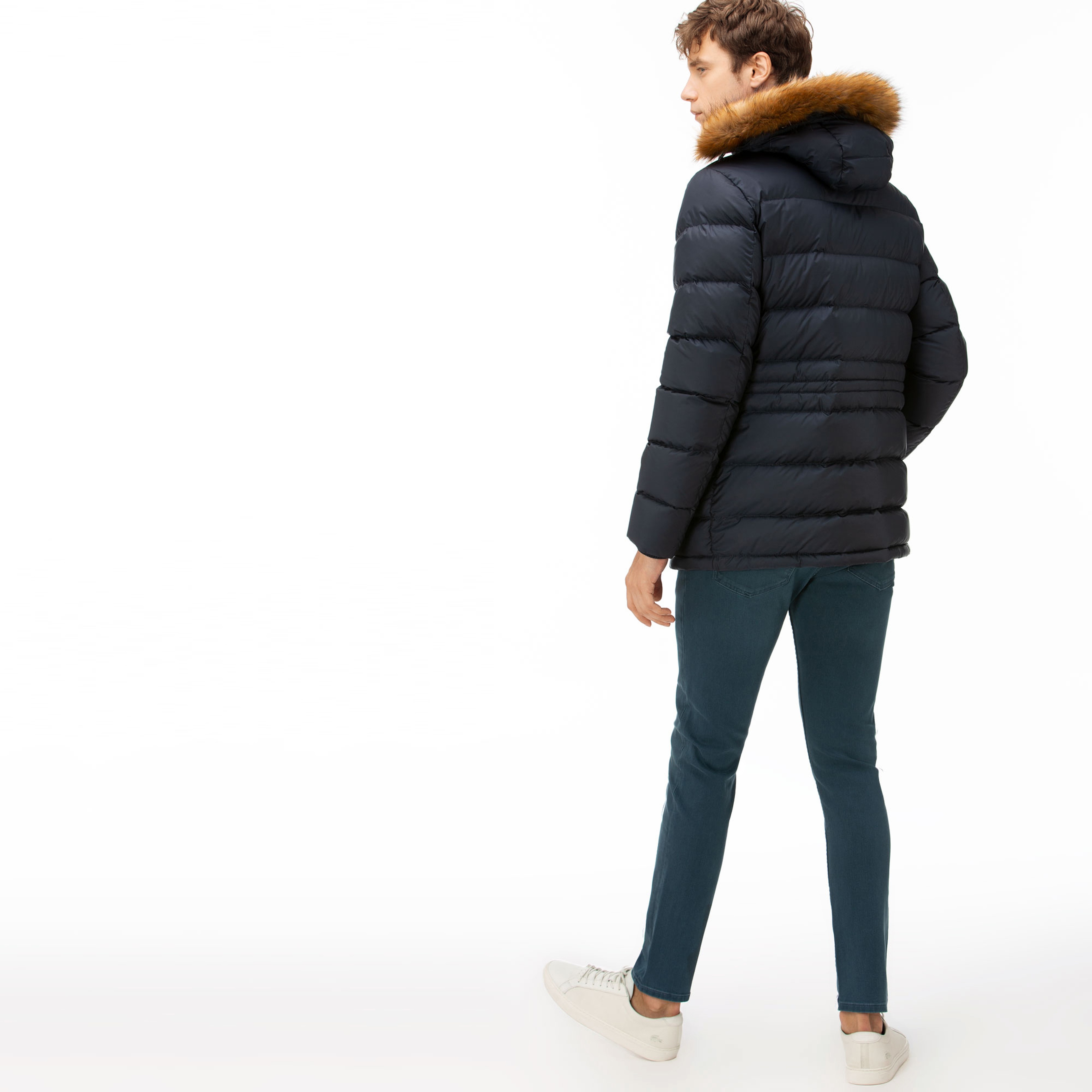 Lacoste Erkek Lacivert Kapitone Mont