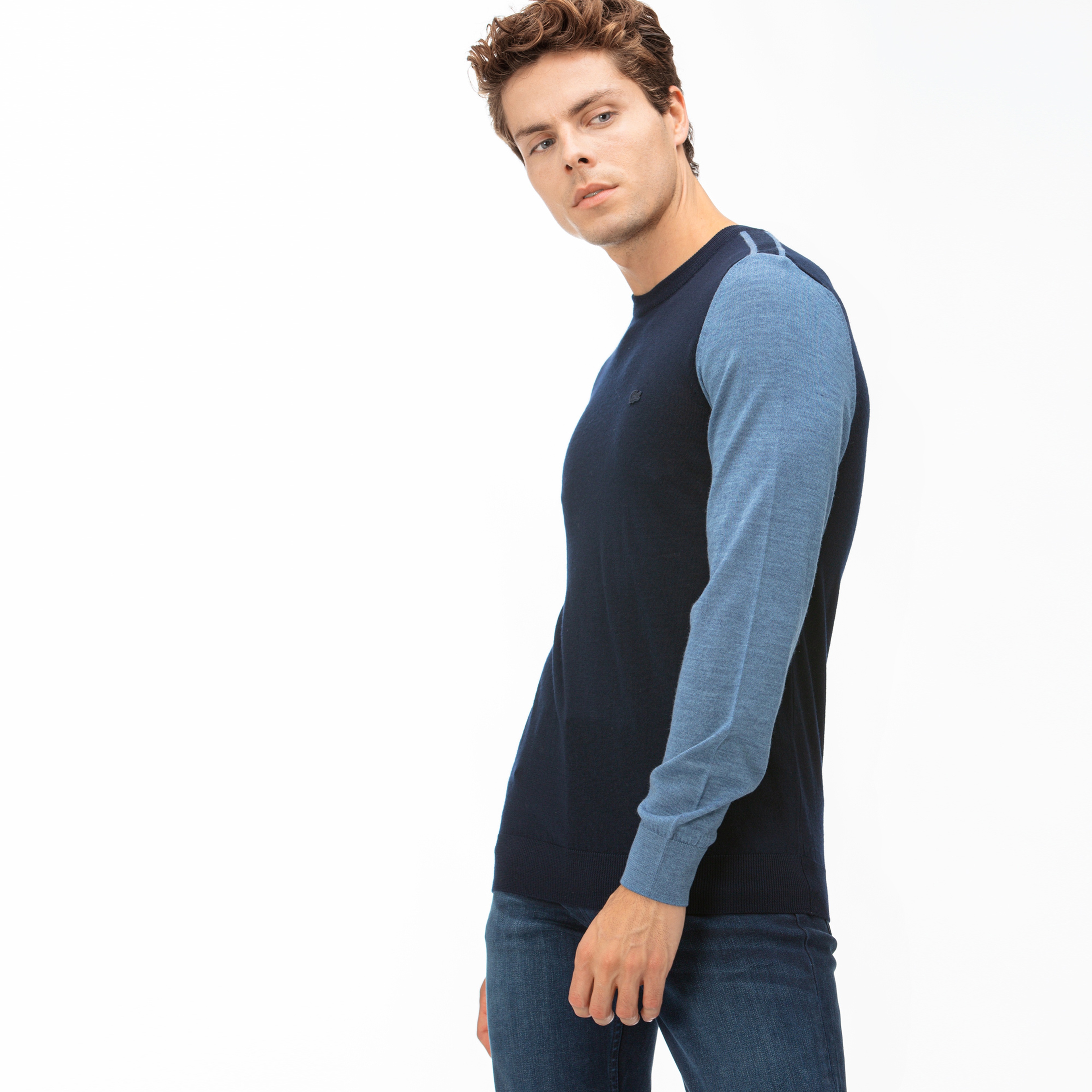 Lacoste Erkek Lacivert Triko Kazak