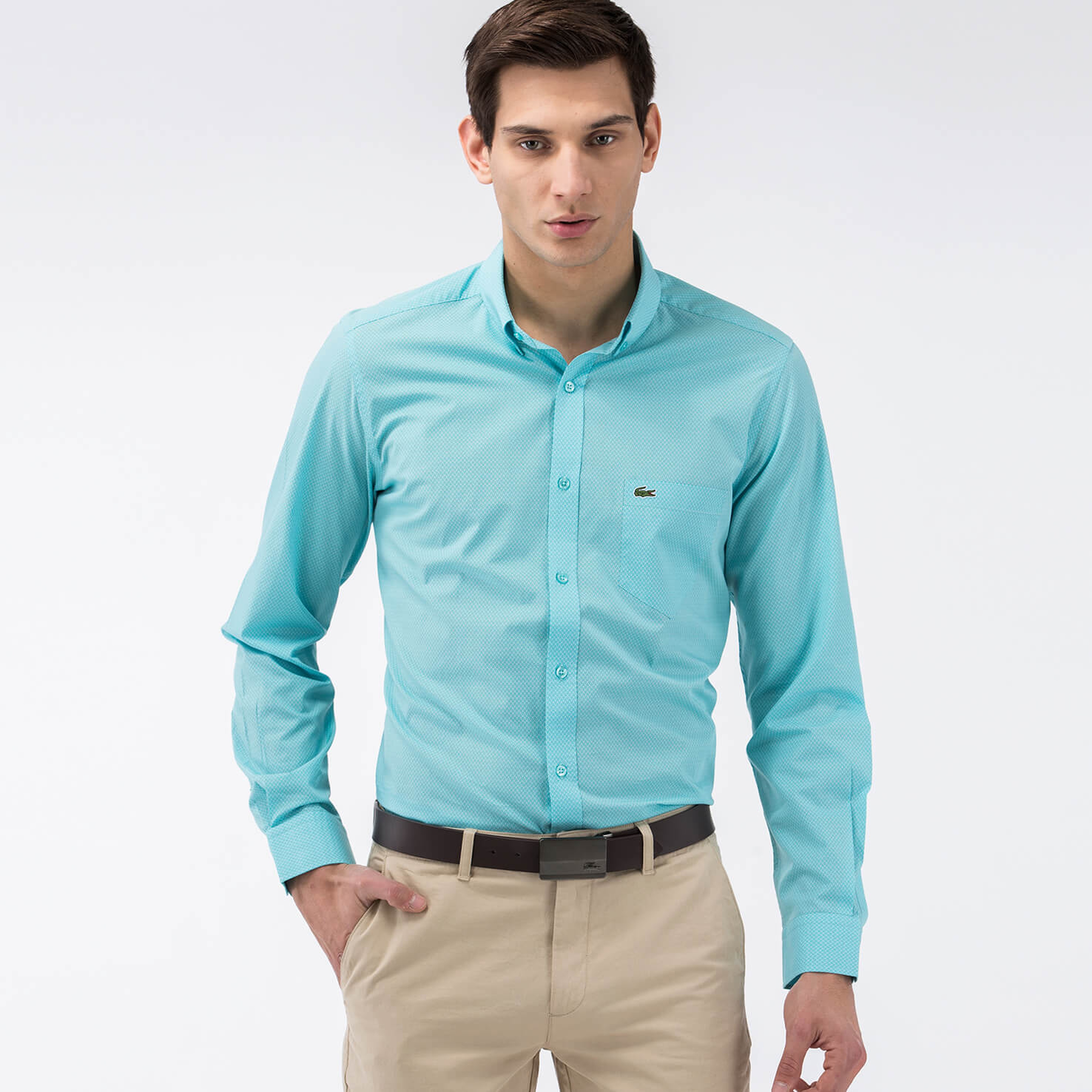 Lacoste Erkek Regular Fit Yeşil Gömlek