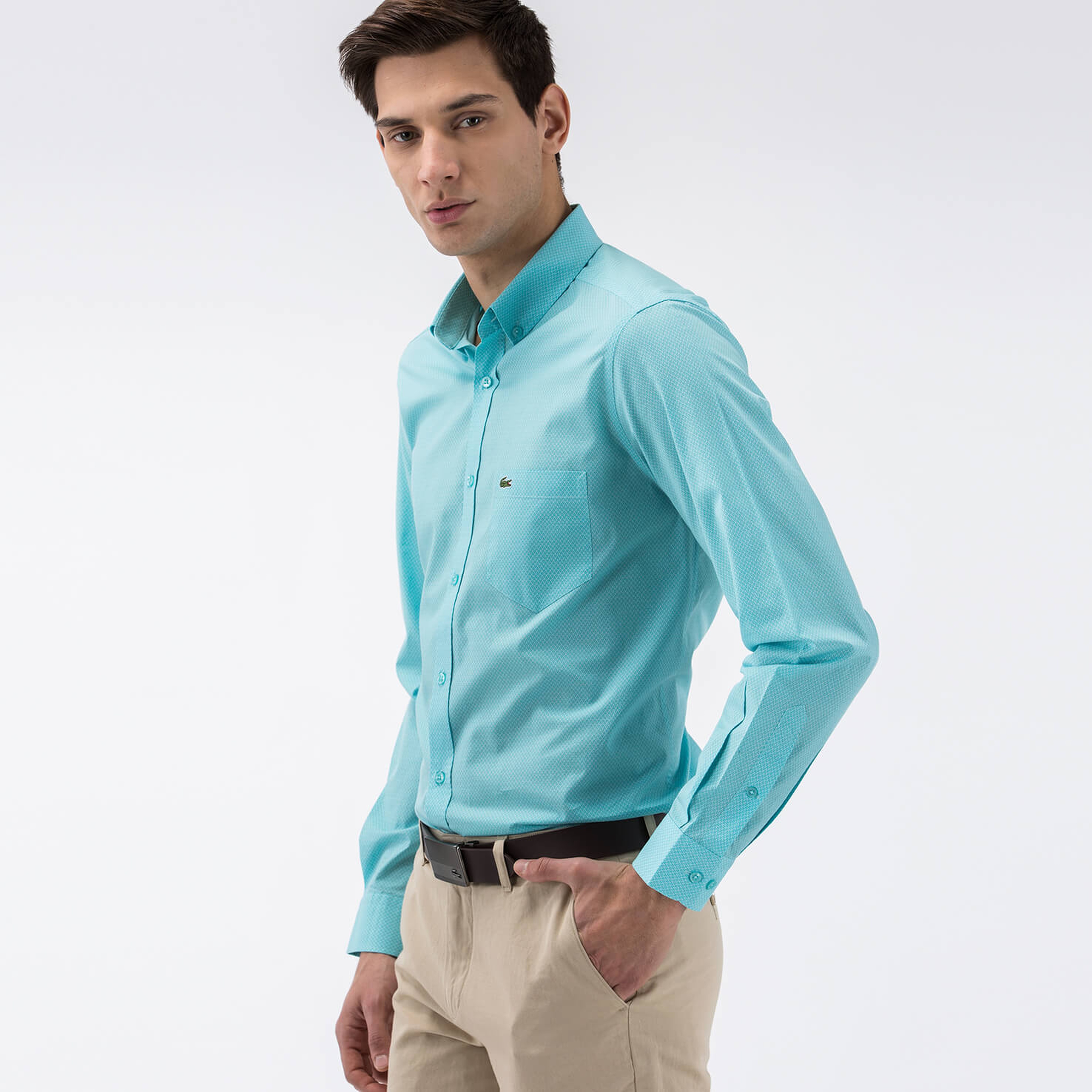 Lacoste Erkek Regular Fit Yeşil Gömlek