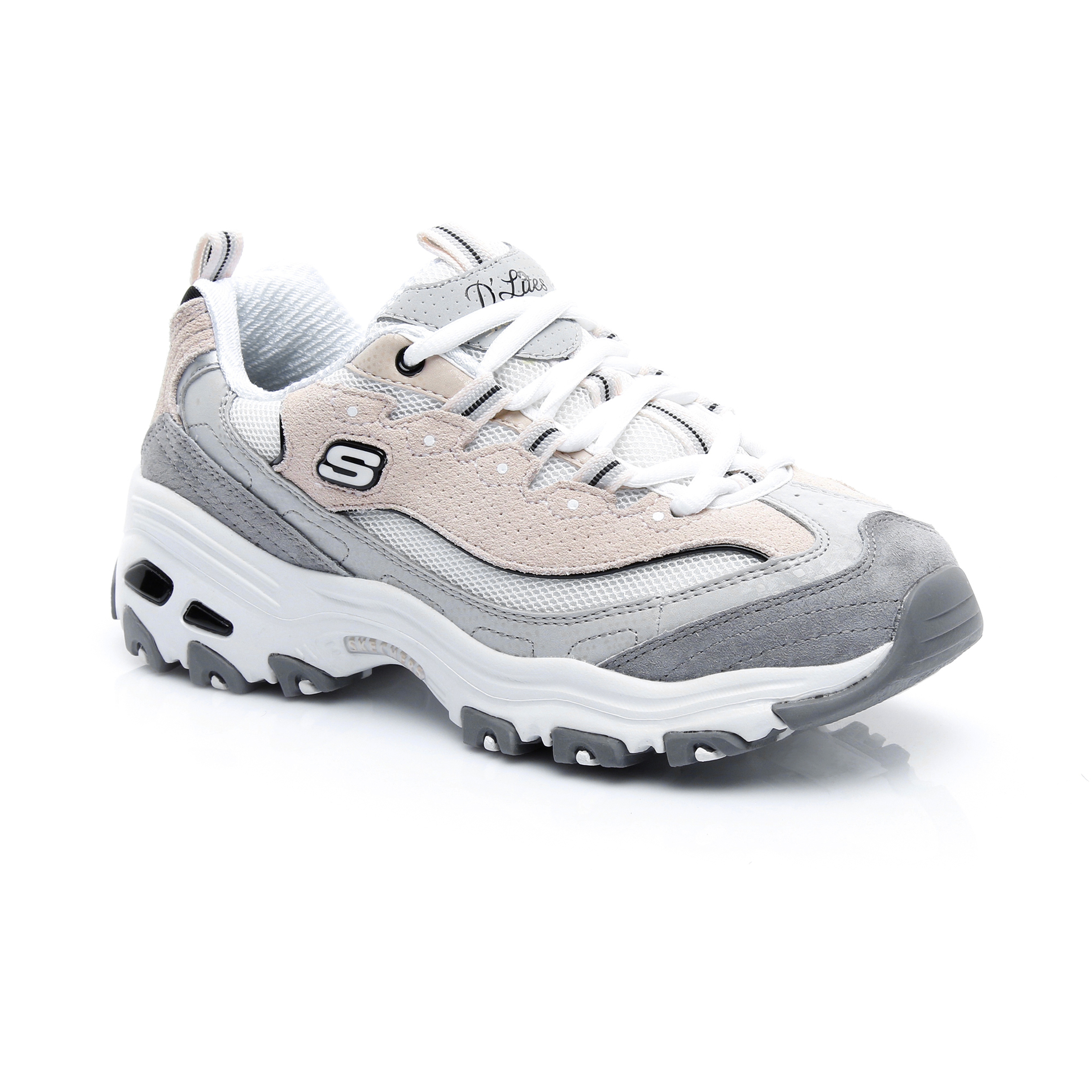 Skechers D'Lites-Free Energy Kadın Beyaz-Gri-Pembe Spor Ayakkabı