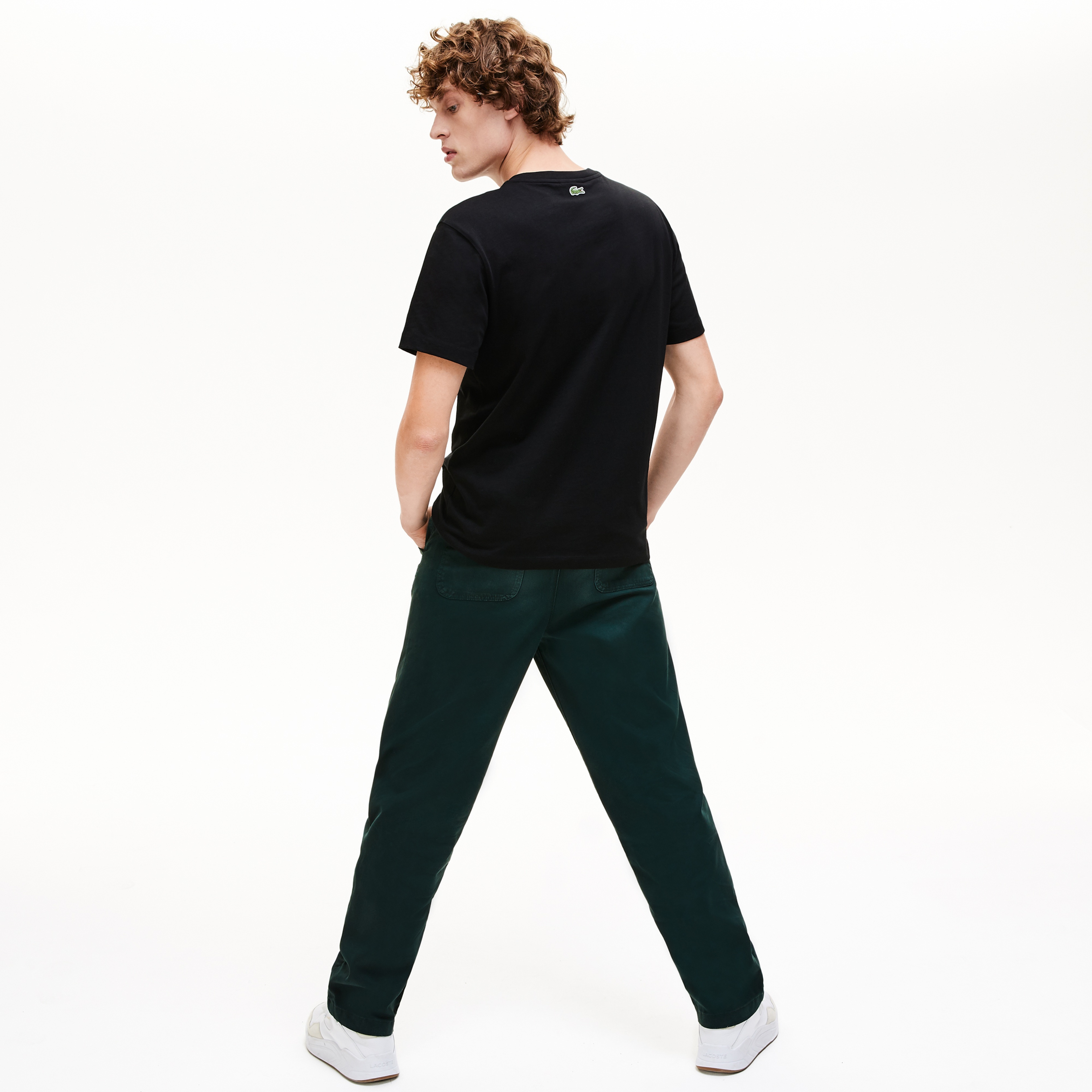 Lacoste Erkek Regular Fit Timsah Baskılı Siyah T-Shirt