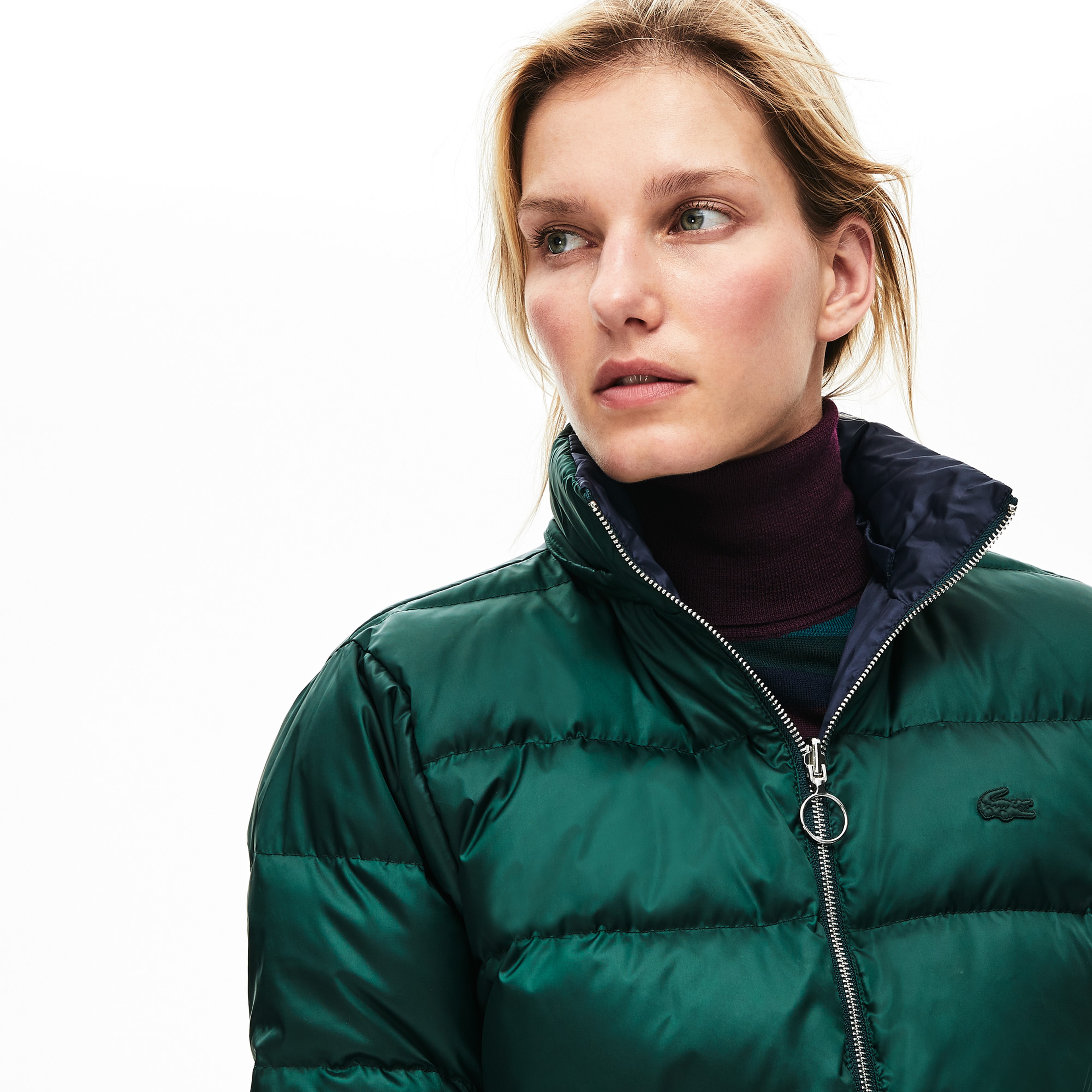 Lacoste Kadın Çift Taraflı Yeşil Mont