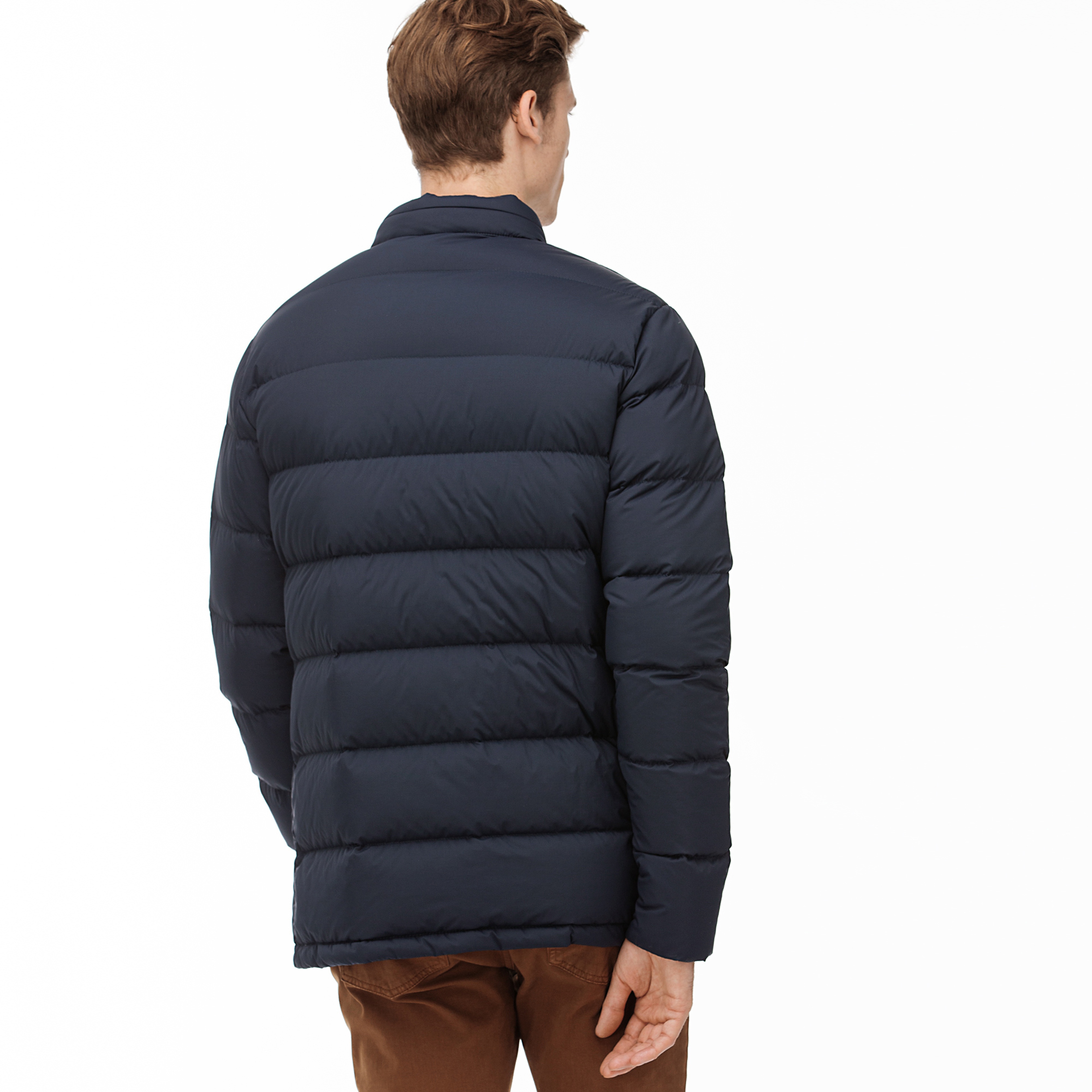 Lacoste Erkek Lacivert Kapitone Kaz Tüyü Mont