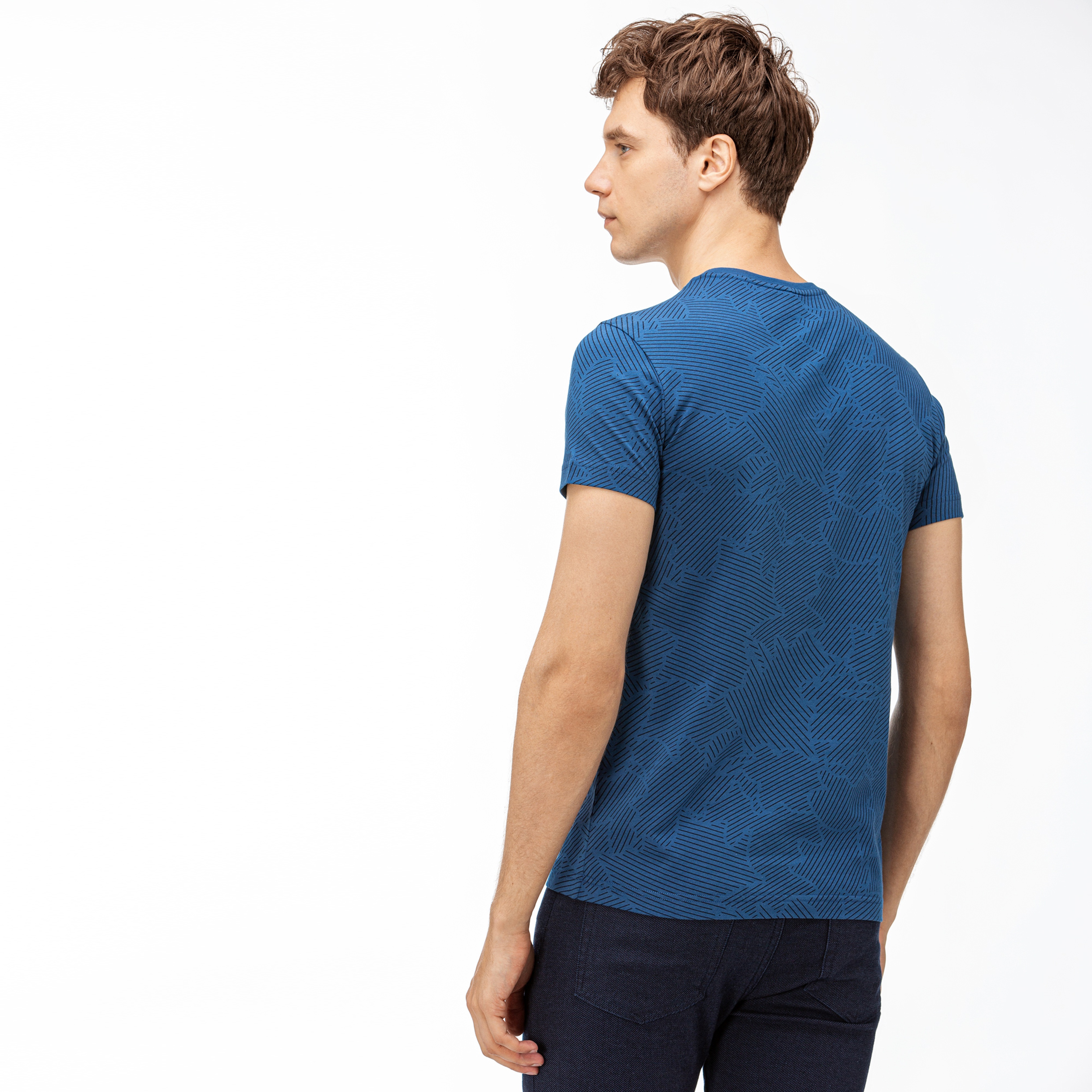 Lacoste Erkek Mavi Desenli T-Shirt