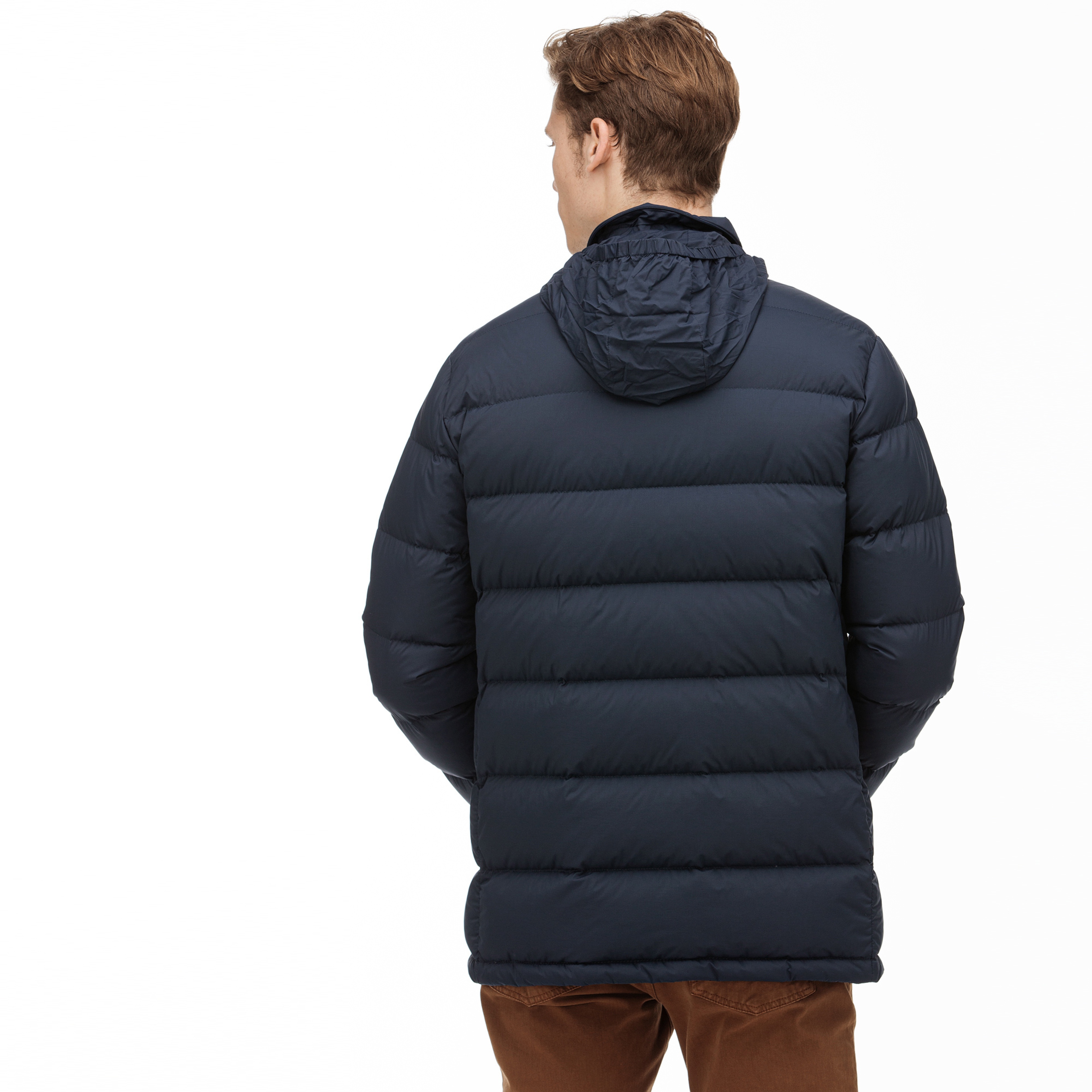 Lacoste Erkek Lacivert Kapitone Kaz Tüyü Mont