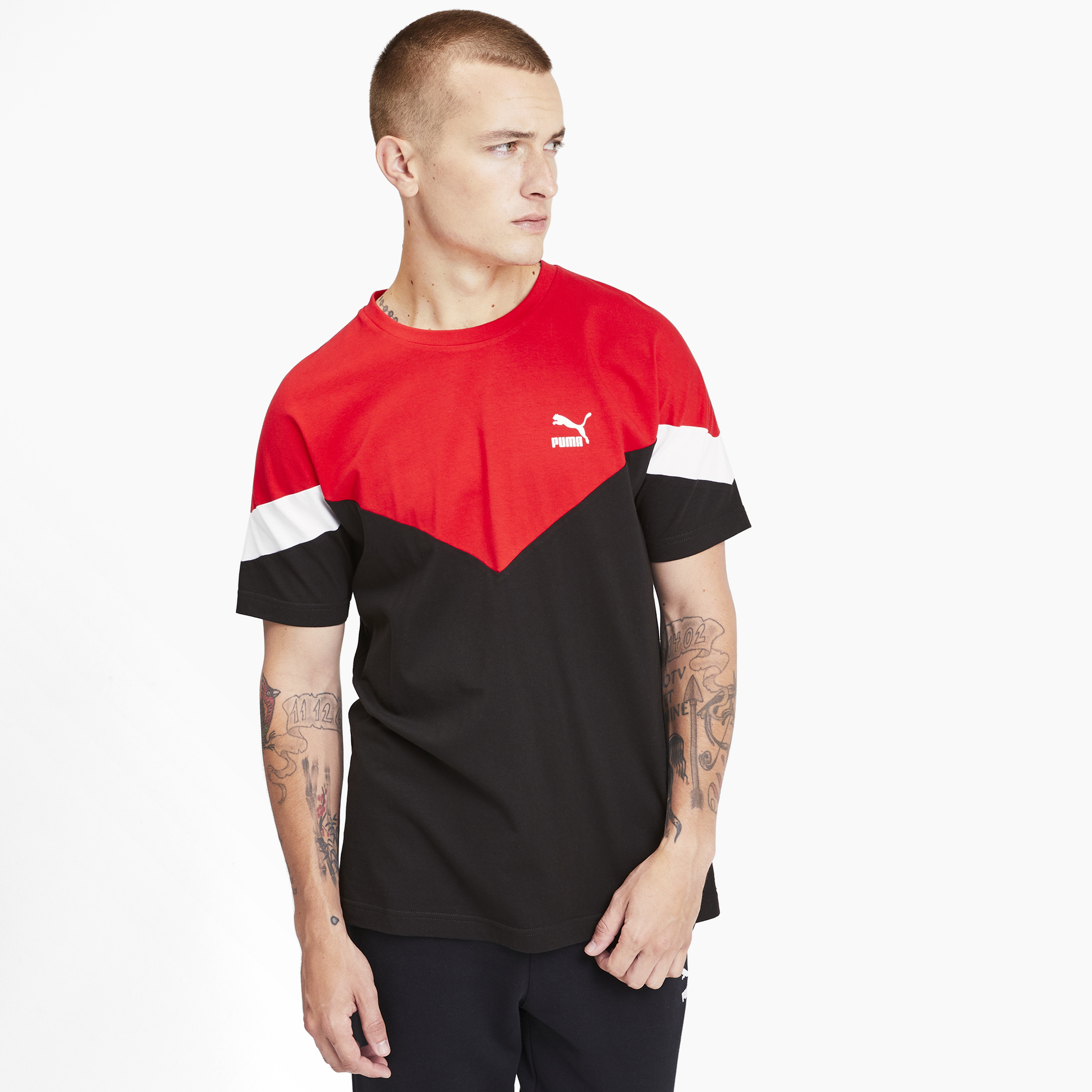Puma Iconic MCS Erkek Kırmızı-Siyah T-Shirt