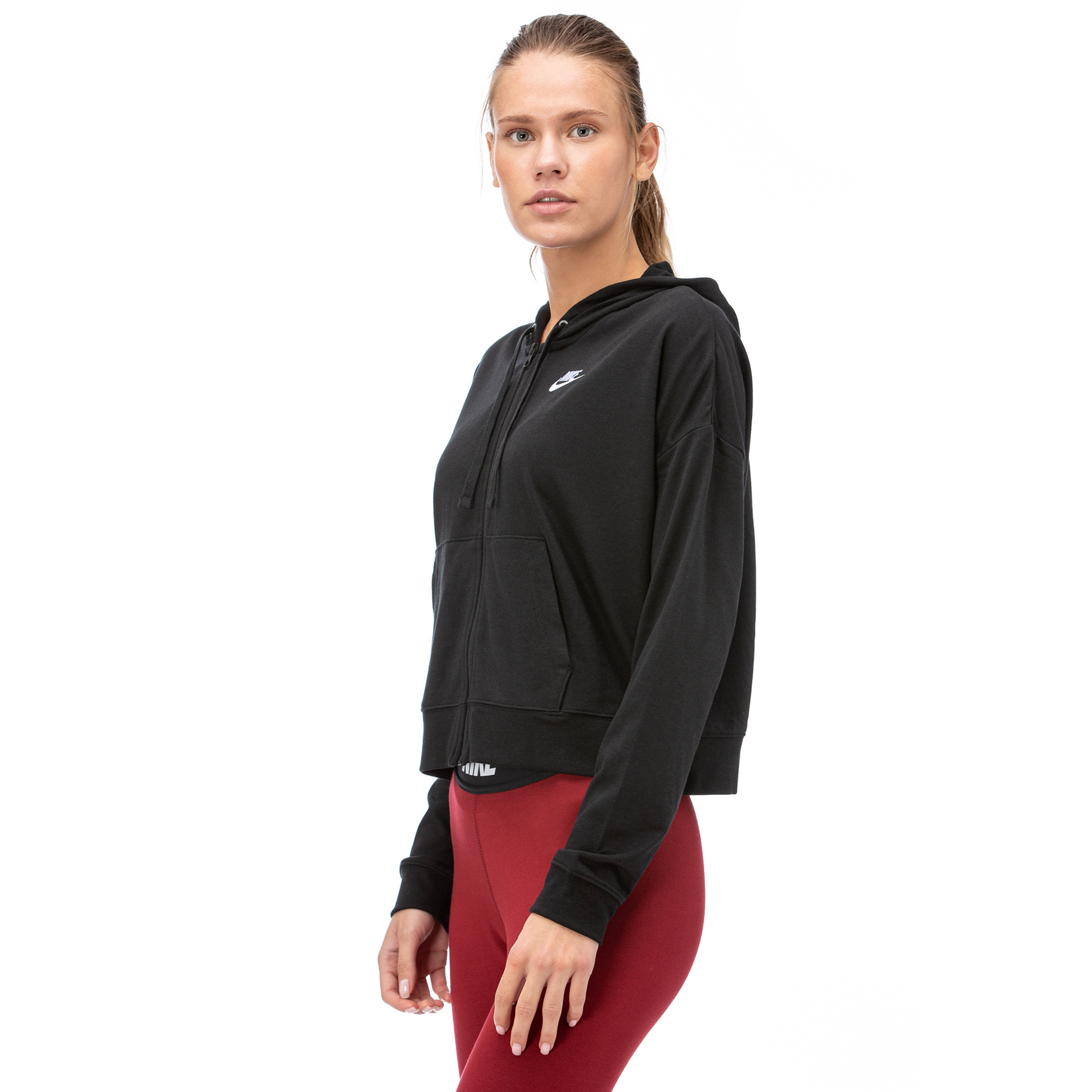 Nike Hoodie Fz Jrsy New Kadın Siyah Fermuarlı Sweatshirt