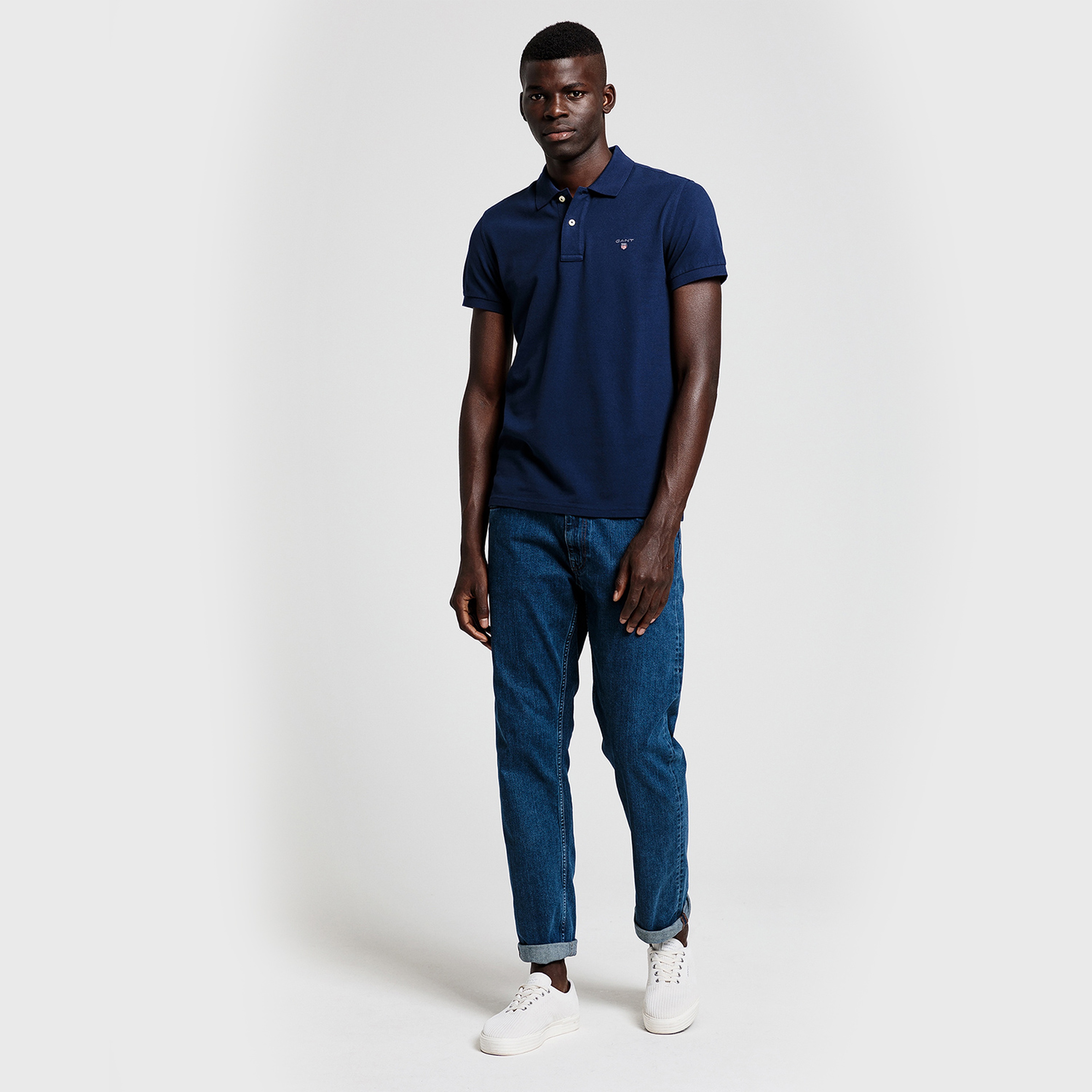 GANT Erkek Lacivert Slim Fit Polo