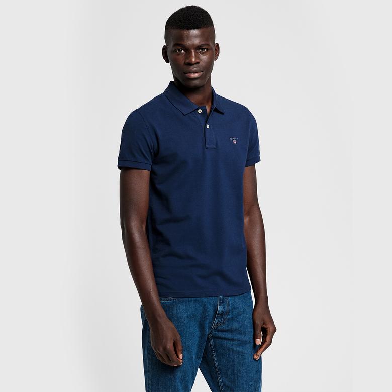 GANT Erkek Lacivert Slim Fit Polo