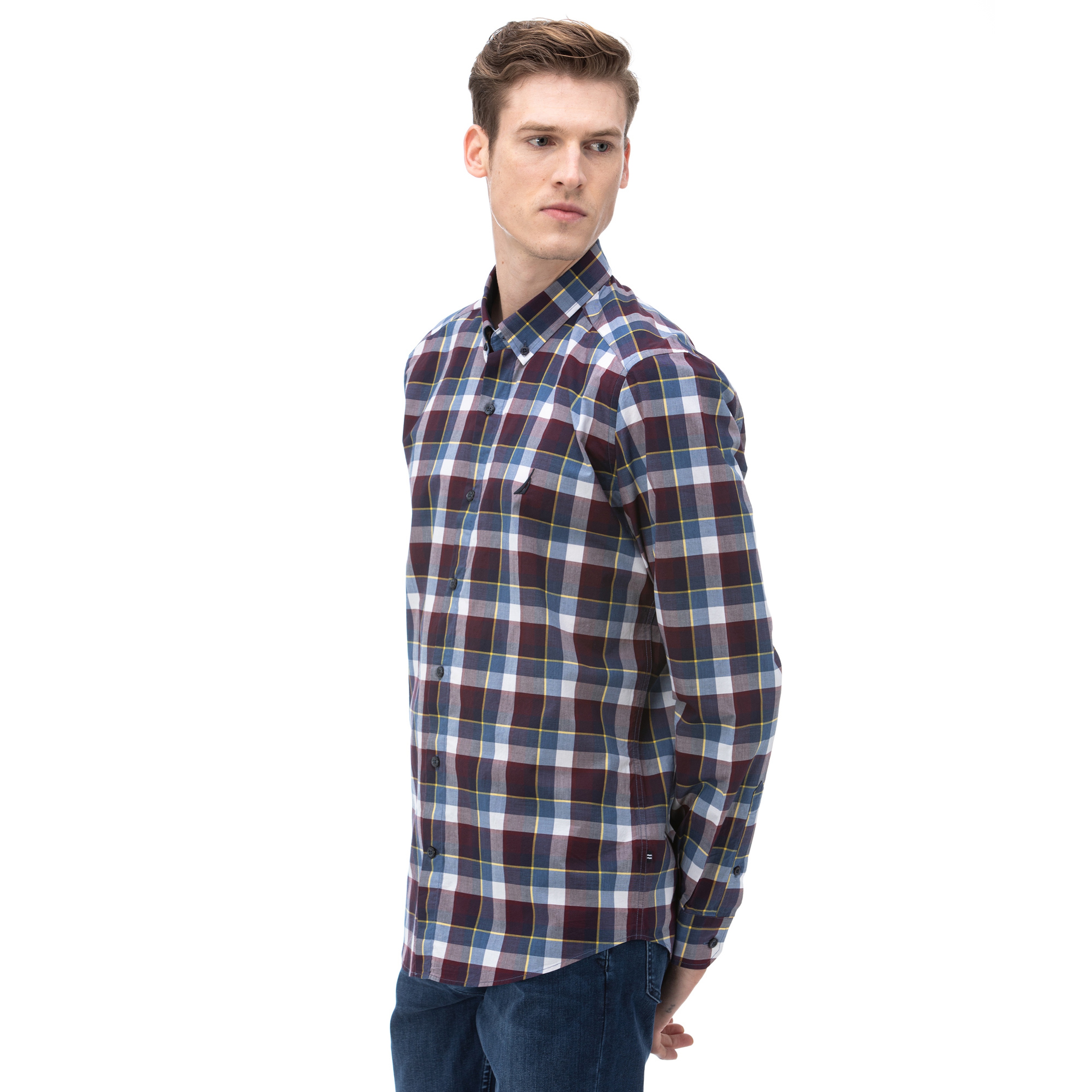 Nautica Erkek Bordo Gömlek