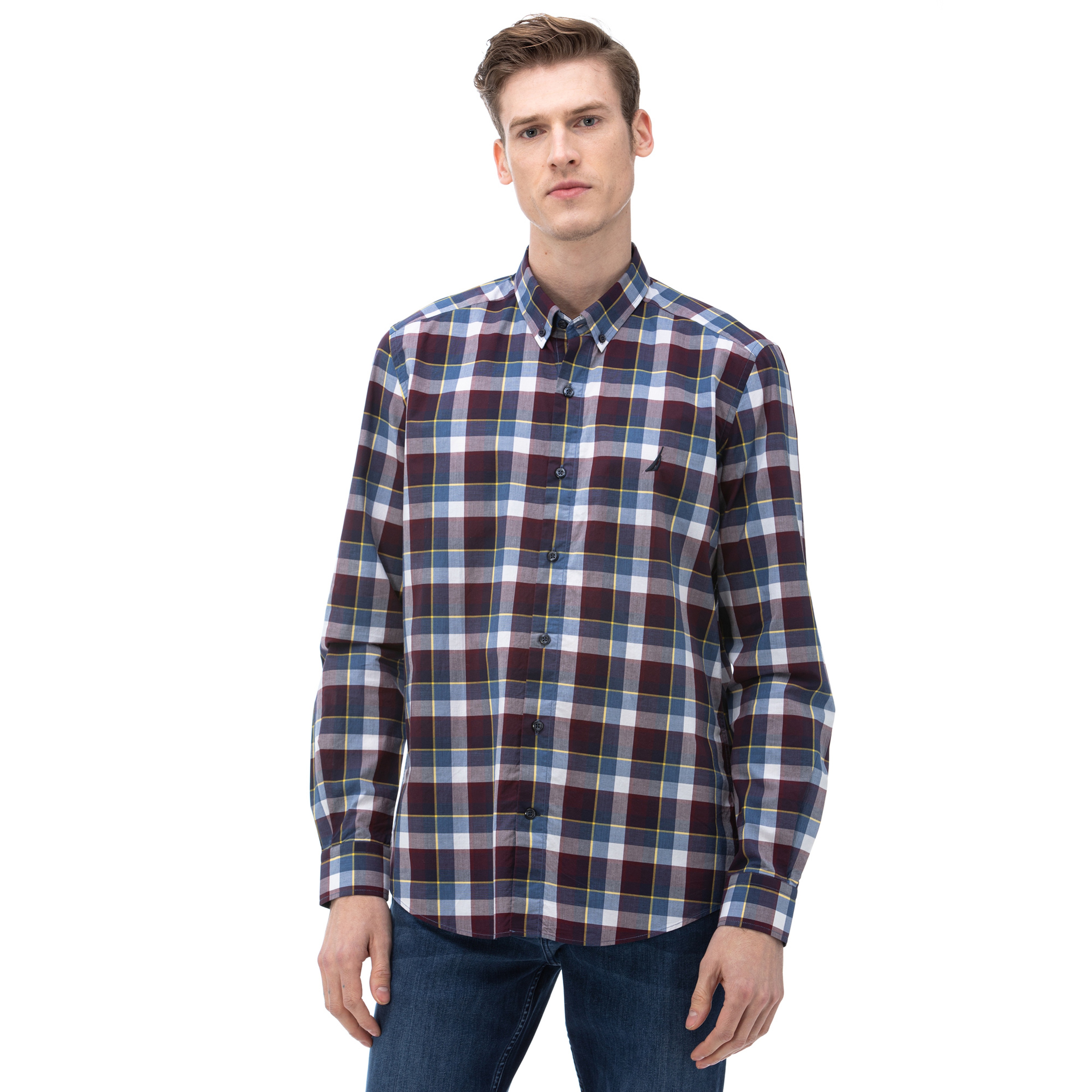 Nautica Erkek Bordo Gömlek