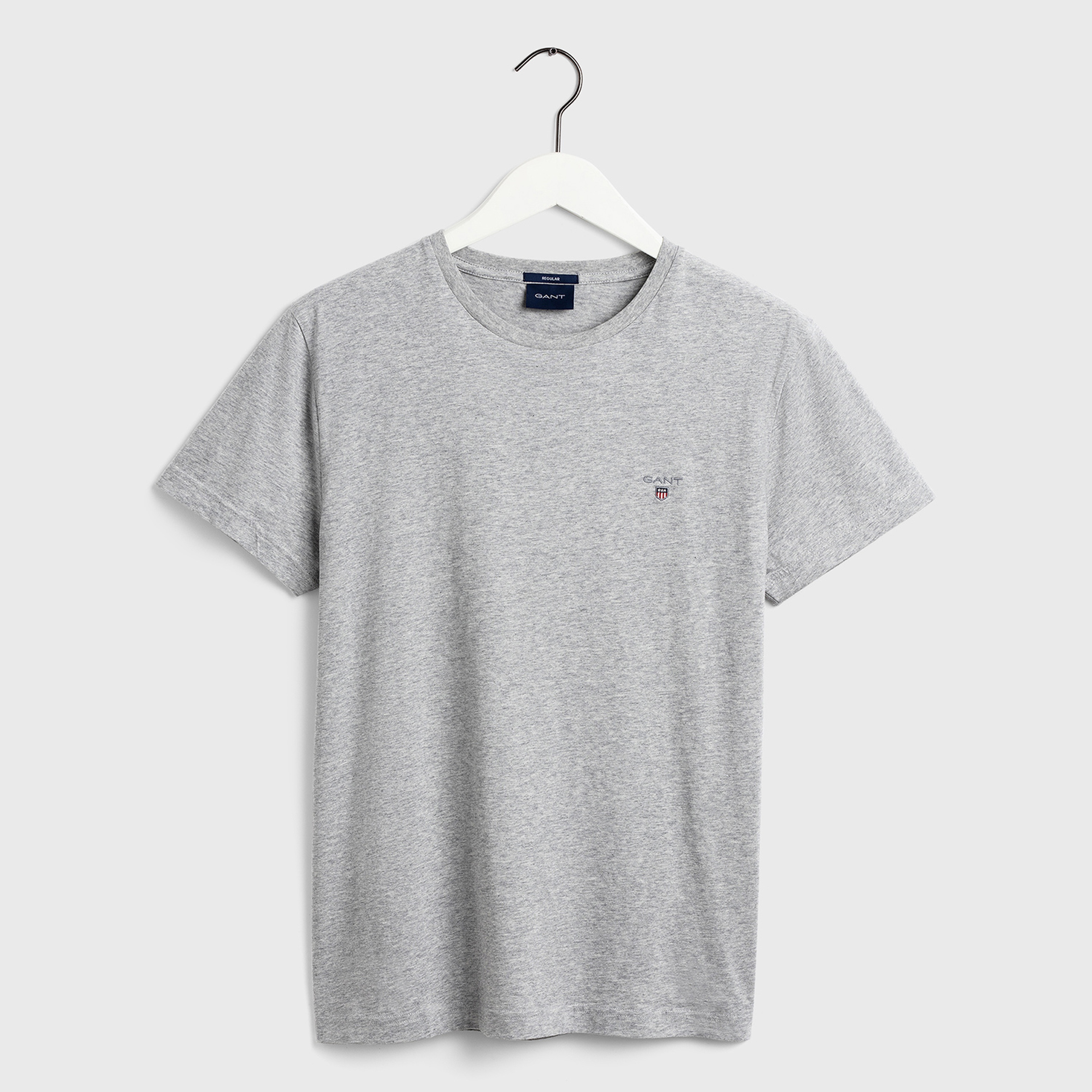 GANT Erkek Gri Regular Fit Bisiklet Yaka T-Shirt