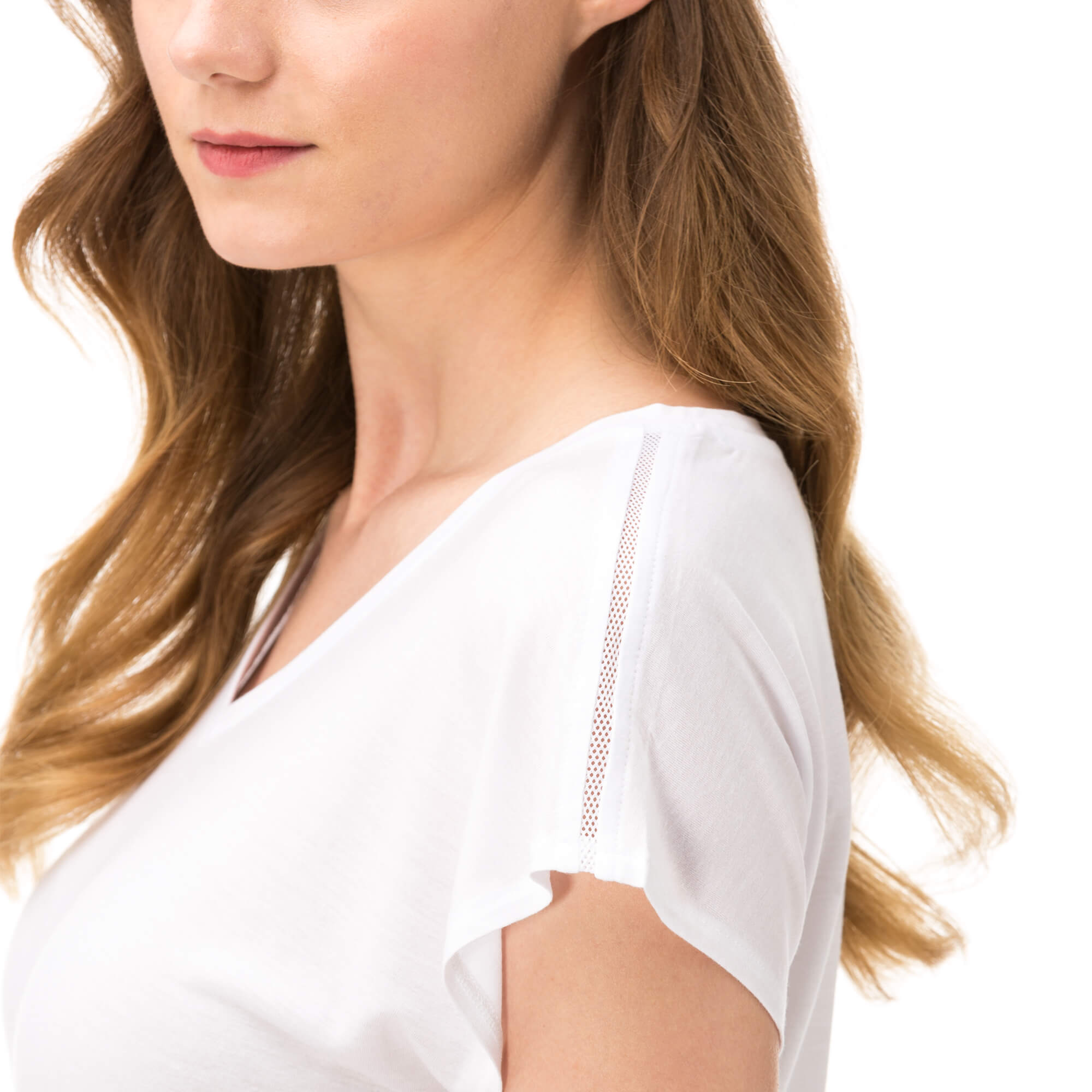 NAUTICA KADIN BEYAZ KISA KOLLU V YAKA T-SHIRT