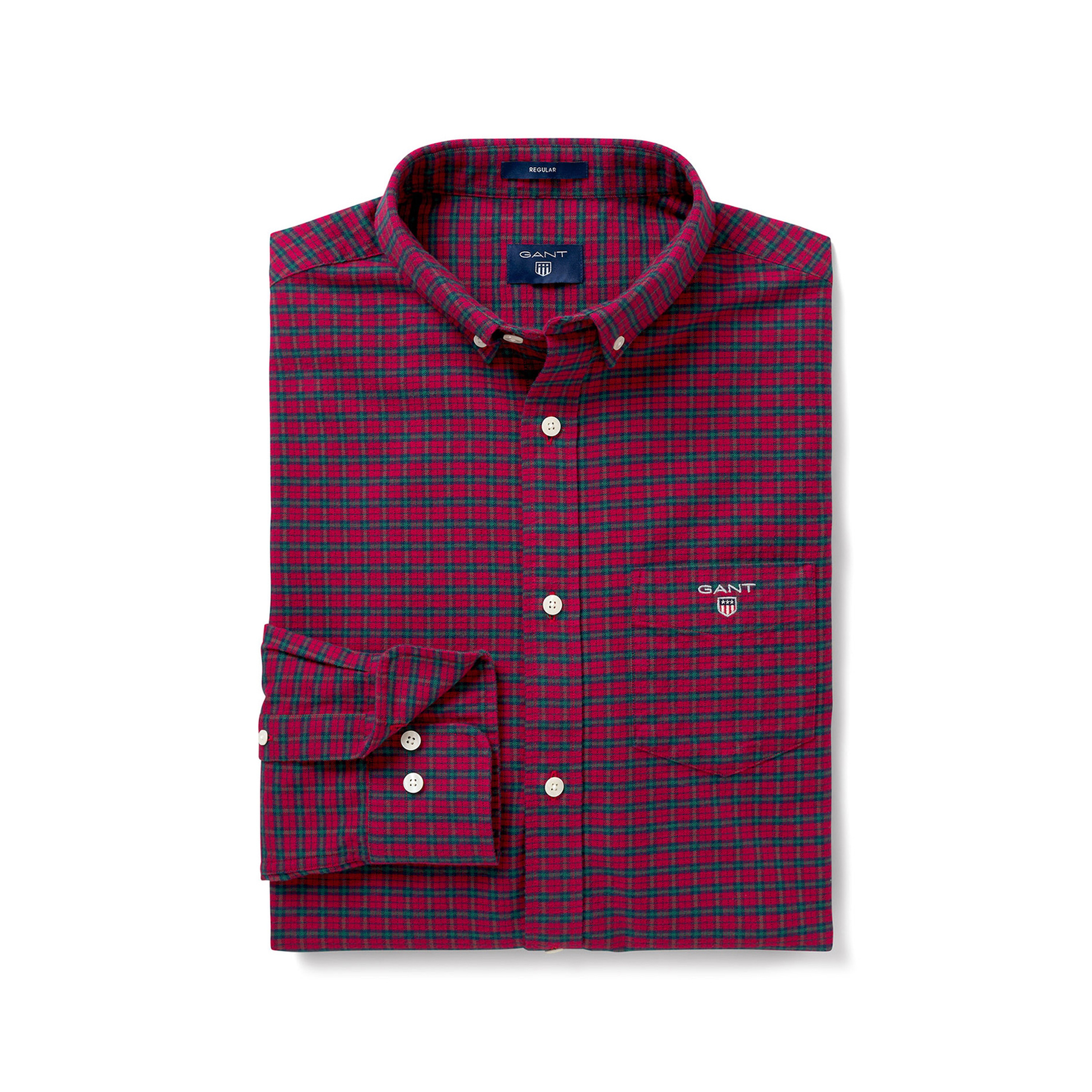 Gant Erkek Bordo Kareli Oxford Regular fit Gömlek