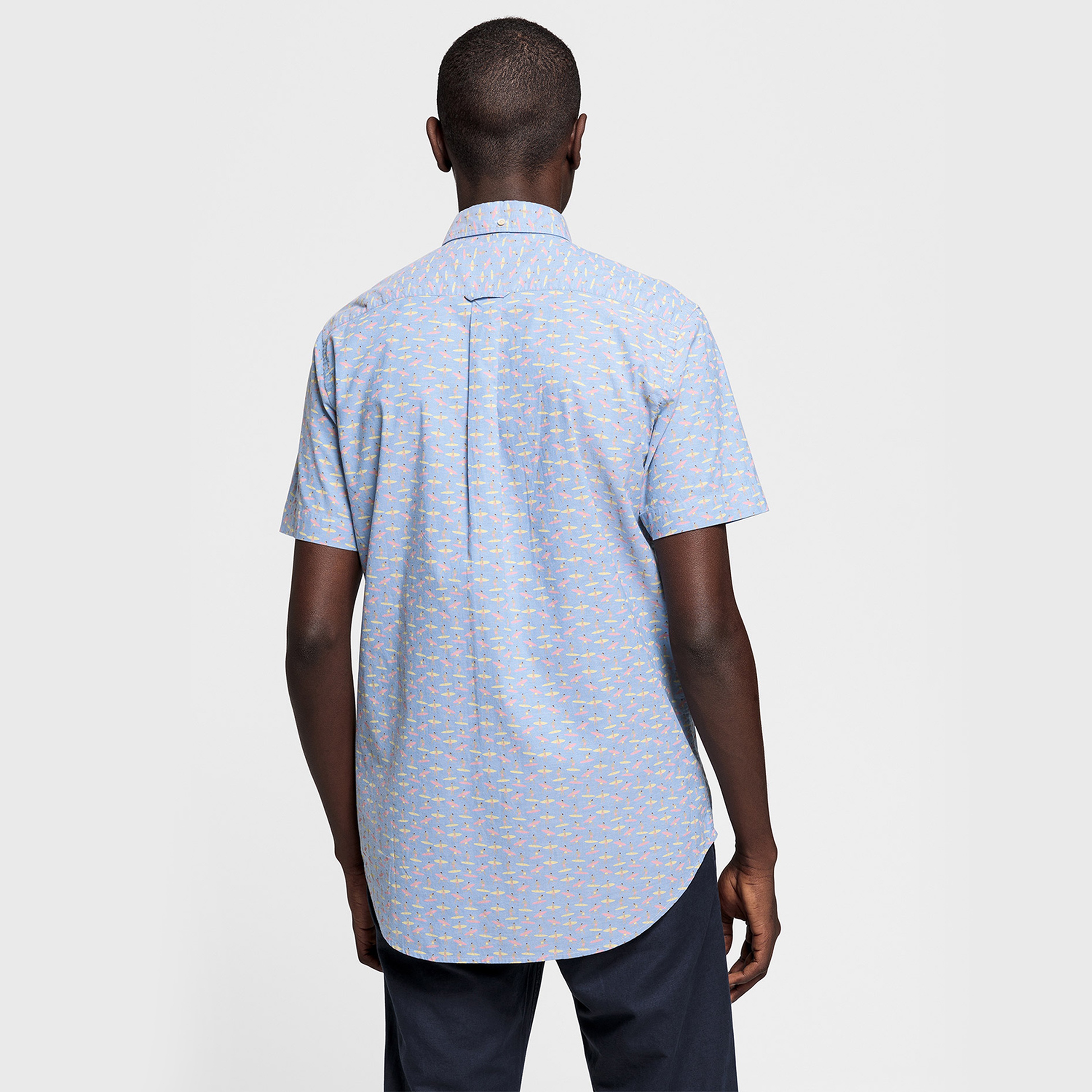 GANT Erkek Açık Mavi Regular Fit Micro Gömlek