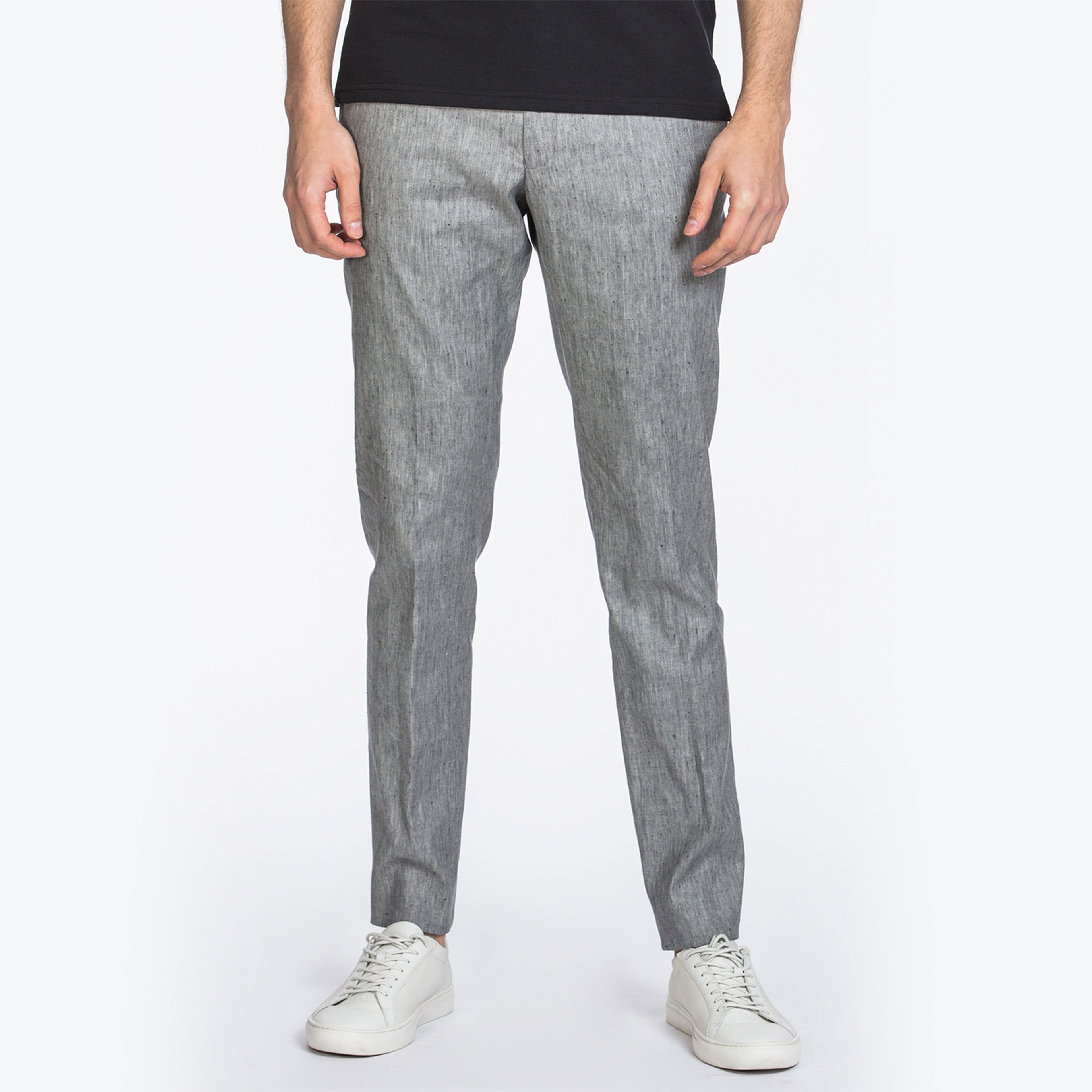 GANT Erkek Gri Melanj Slim Fit Keten Pantolon